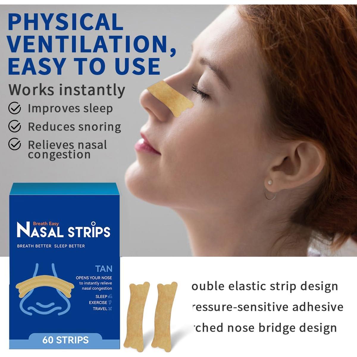 Tiras Nasales Antironquidos Hengulus - 60 Unidades, Alivio Instantáneo