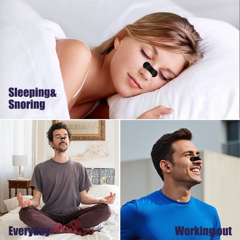 Nasal Strips Sleep and Snoring Nose Strips Reduce Snoring Athletic Sleeping Breathe Better Black 30 Count