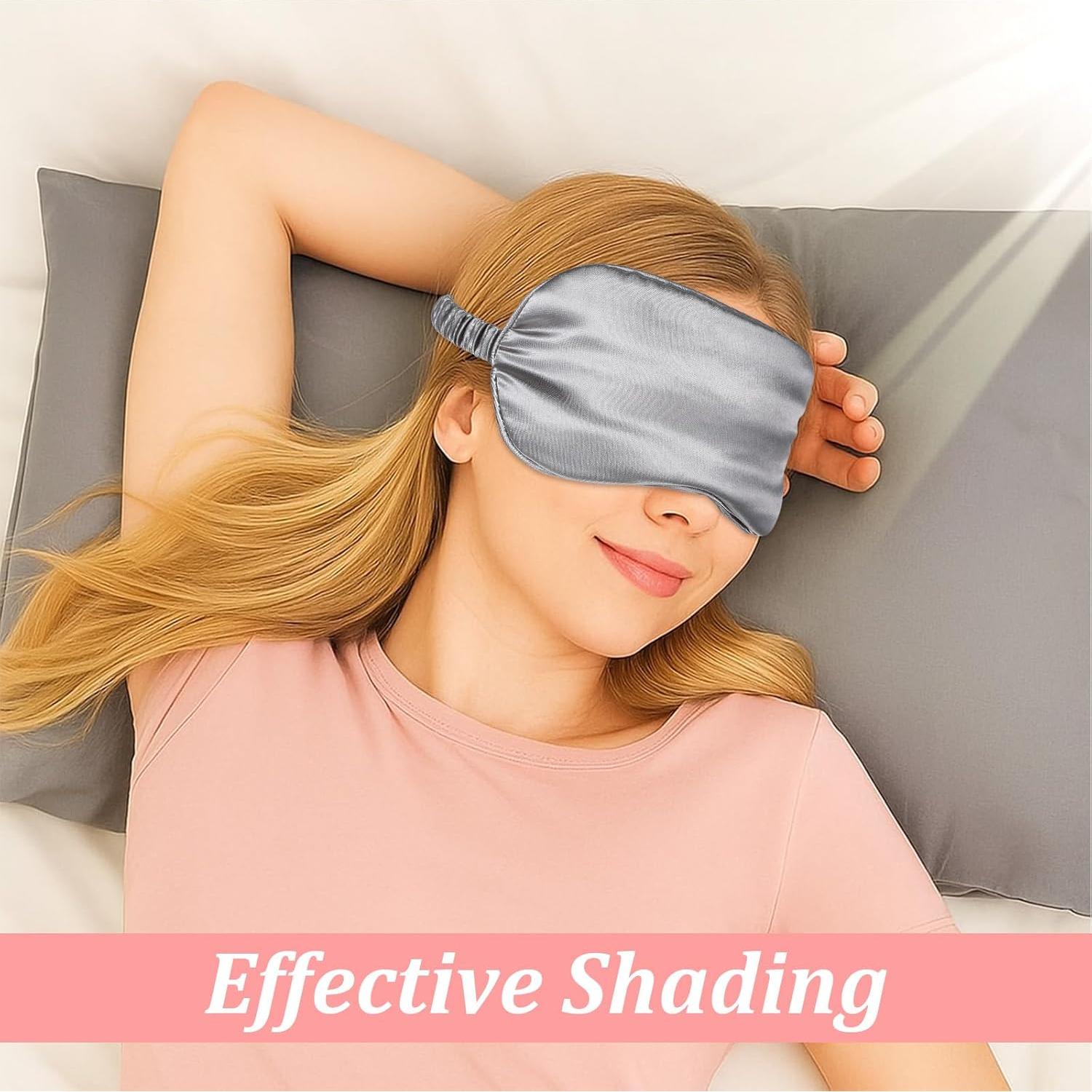 4 Máscaras de Sueño de Seda Yuanchu - Bloqueo de Luz, Ajustables