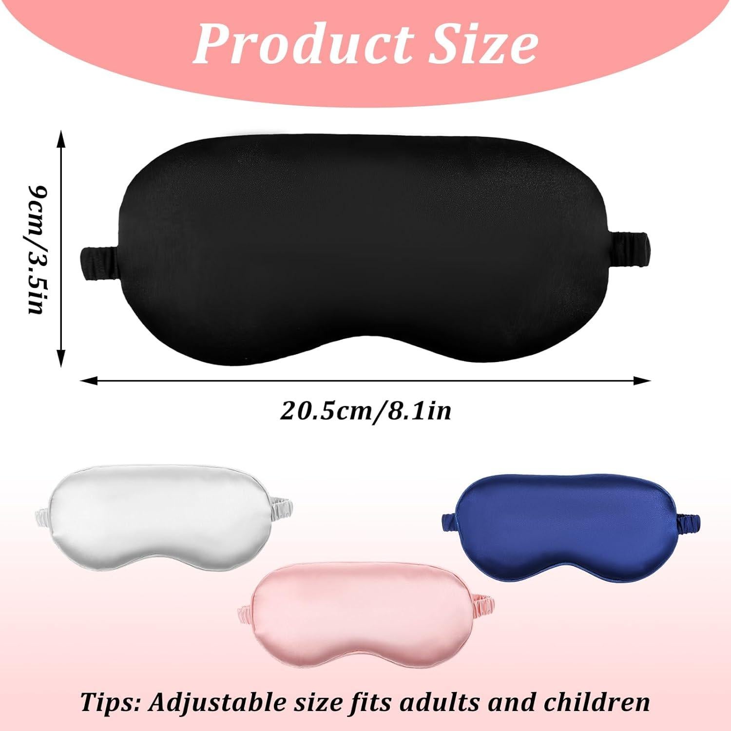 4 Máscaras de Sueño de Seda Yuanchu - Bloqueo de Luz, Ajustables