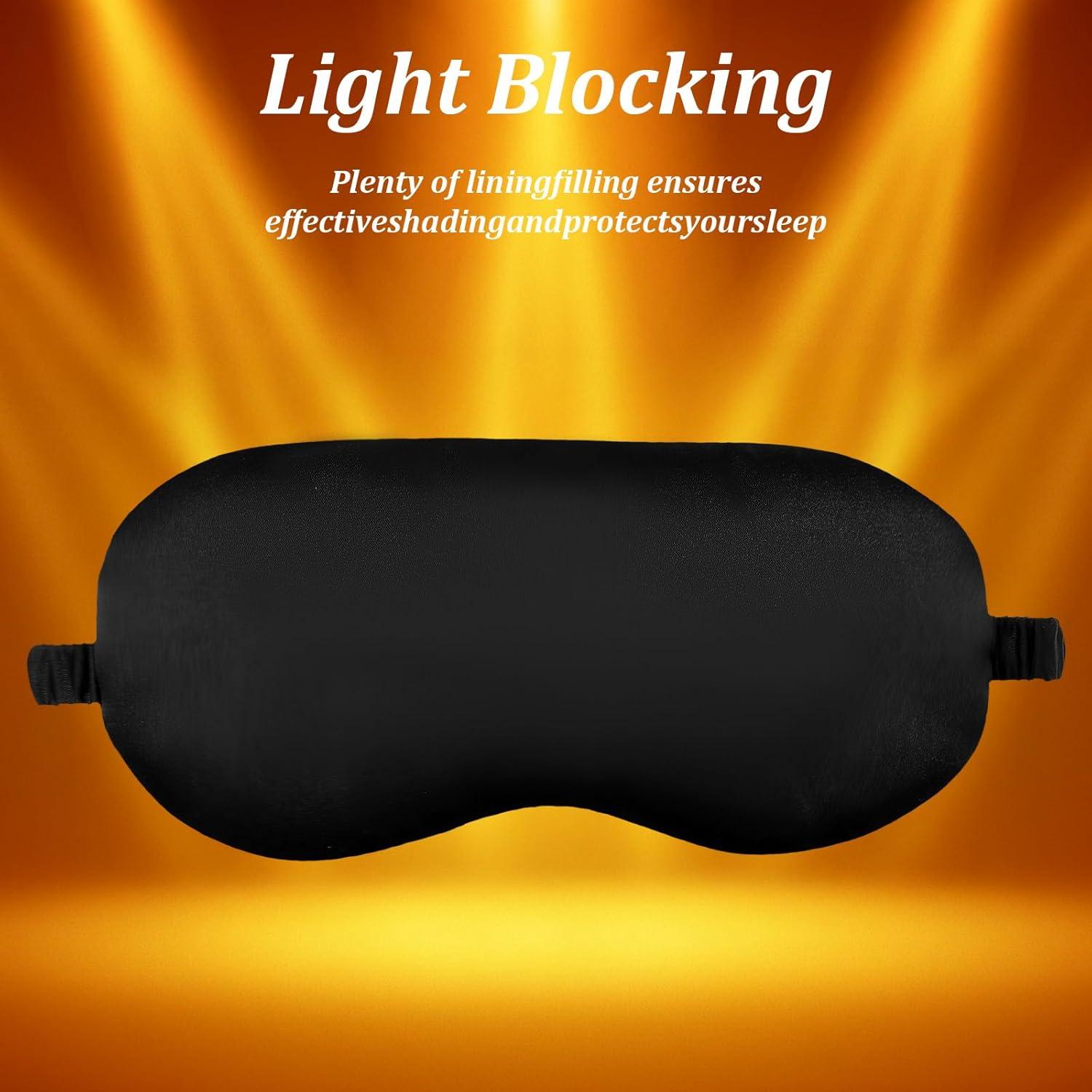 4 Máscaras de Sueño de Seda Yuanchu - Bloqueo de Luz, Ajustables