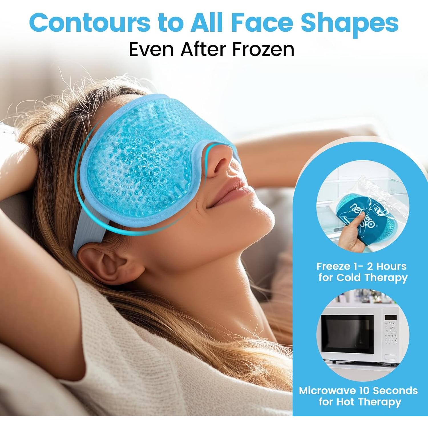 Máscara de Ojos Refrigerante NEWGO Azul - Alivio Ojos Hinchados