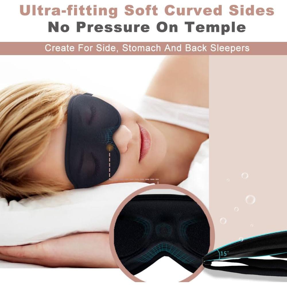 Máscara de Sueño 3D Ringolemona Gris - Espuma Viscoelástica