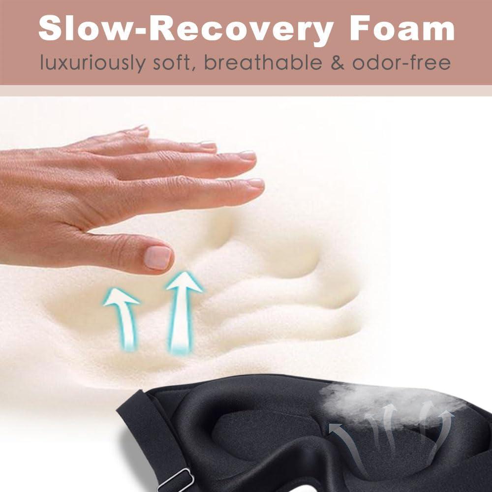 Máscara de Sueño 3D Ringolemona Gris - Espuma Viscoelástica