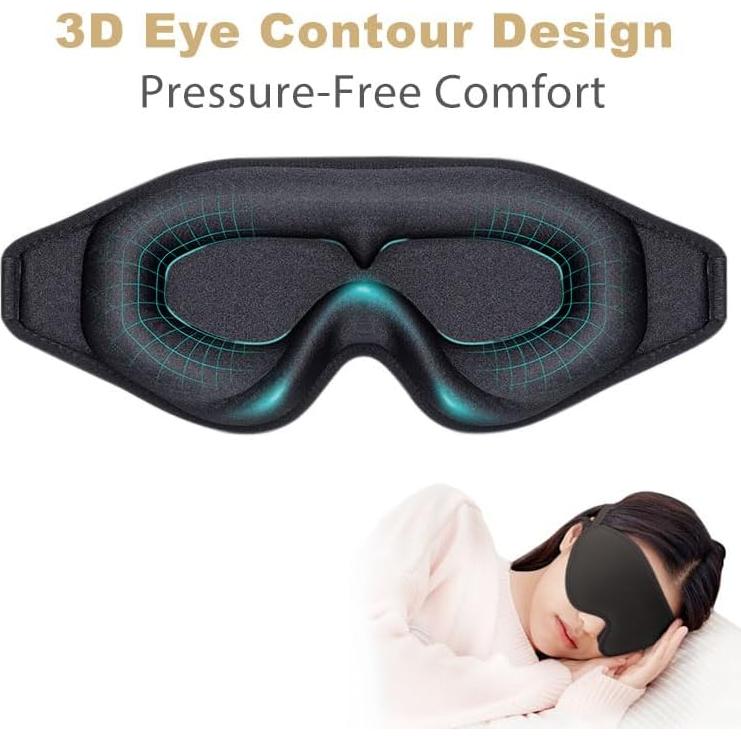 Máscara de Sueño 3D Ringolemona Gris - Espuma Viscoelástica