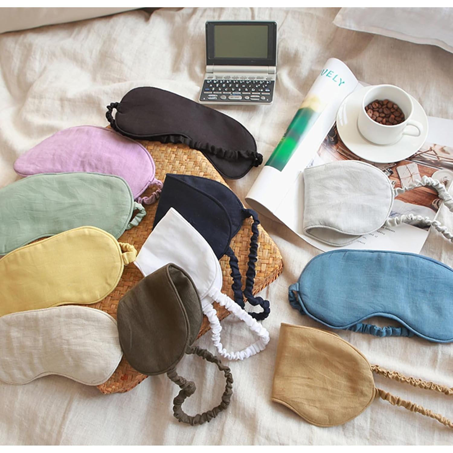 Máscara de Ojos de Lino Orgánico Hicoolfun Color Crudo