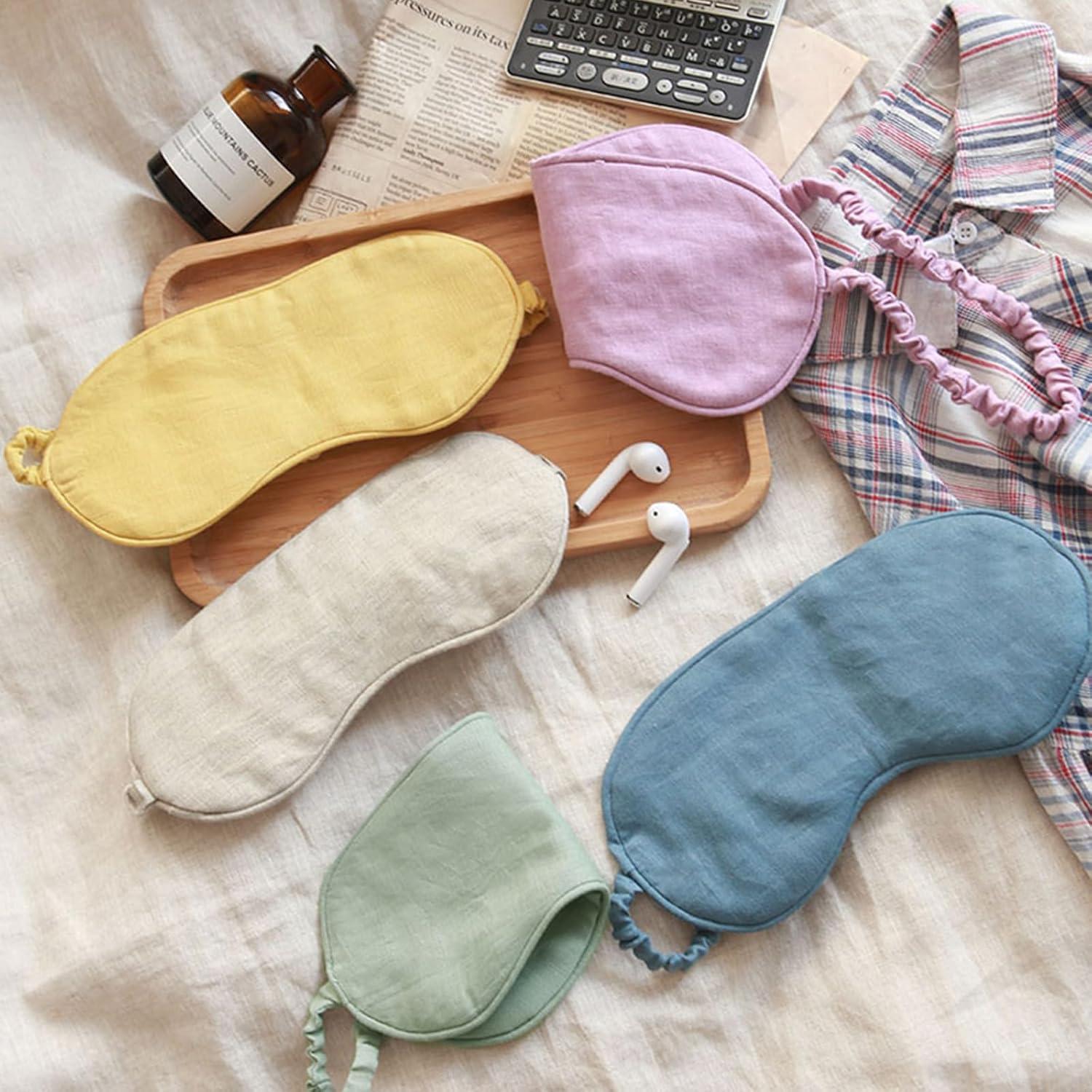 Máscara de Ojos de Lino Orgánico Hicoolfun Color Crudo