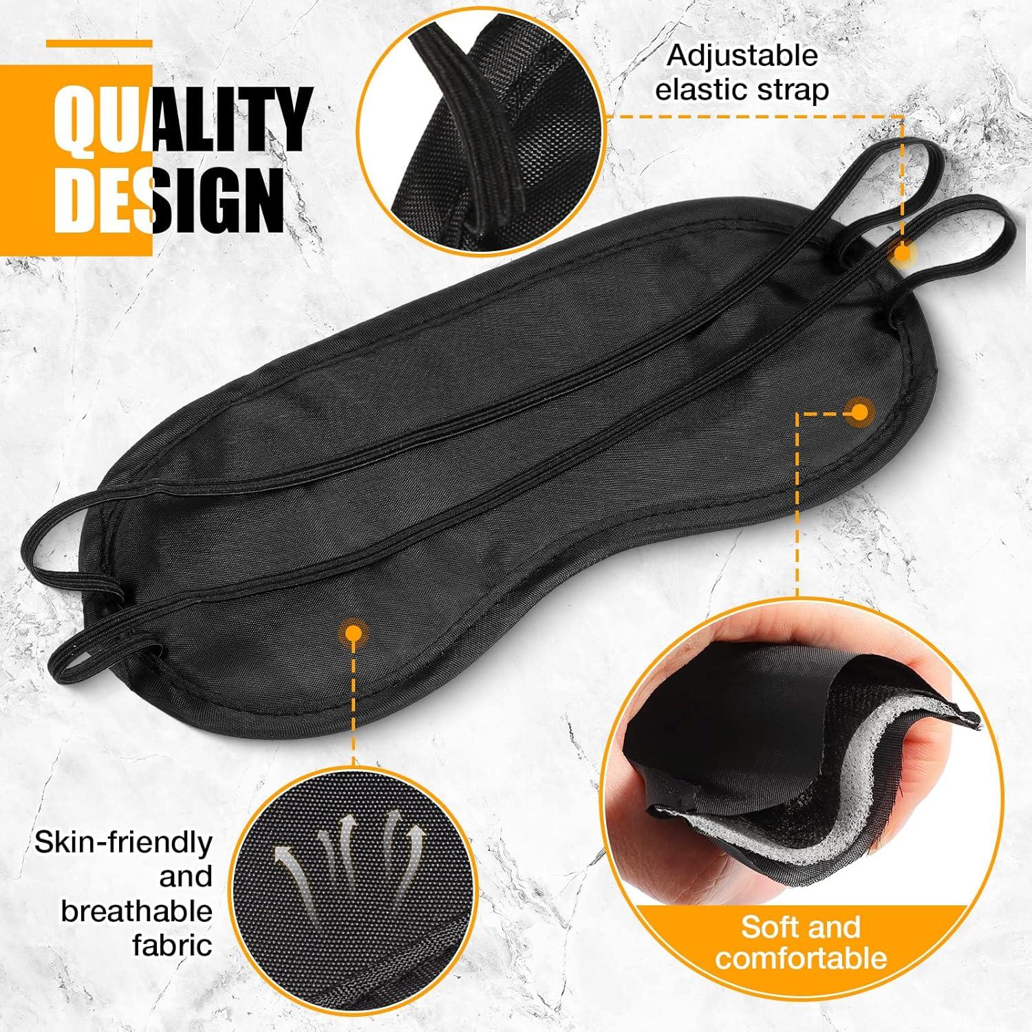 Máscara de Ojos para Dormir Tarpop 200 Pcs Ajustable Negro