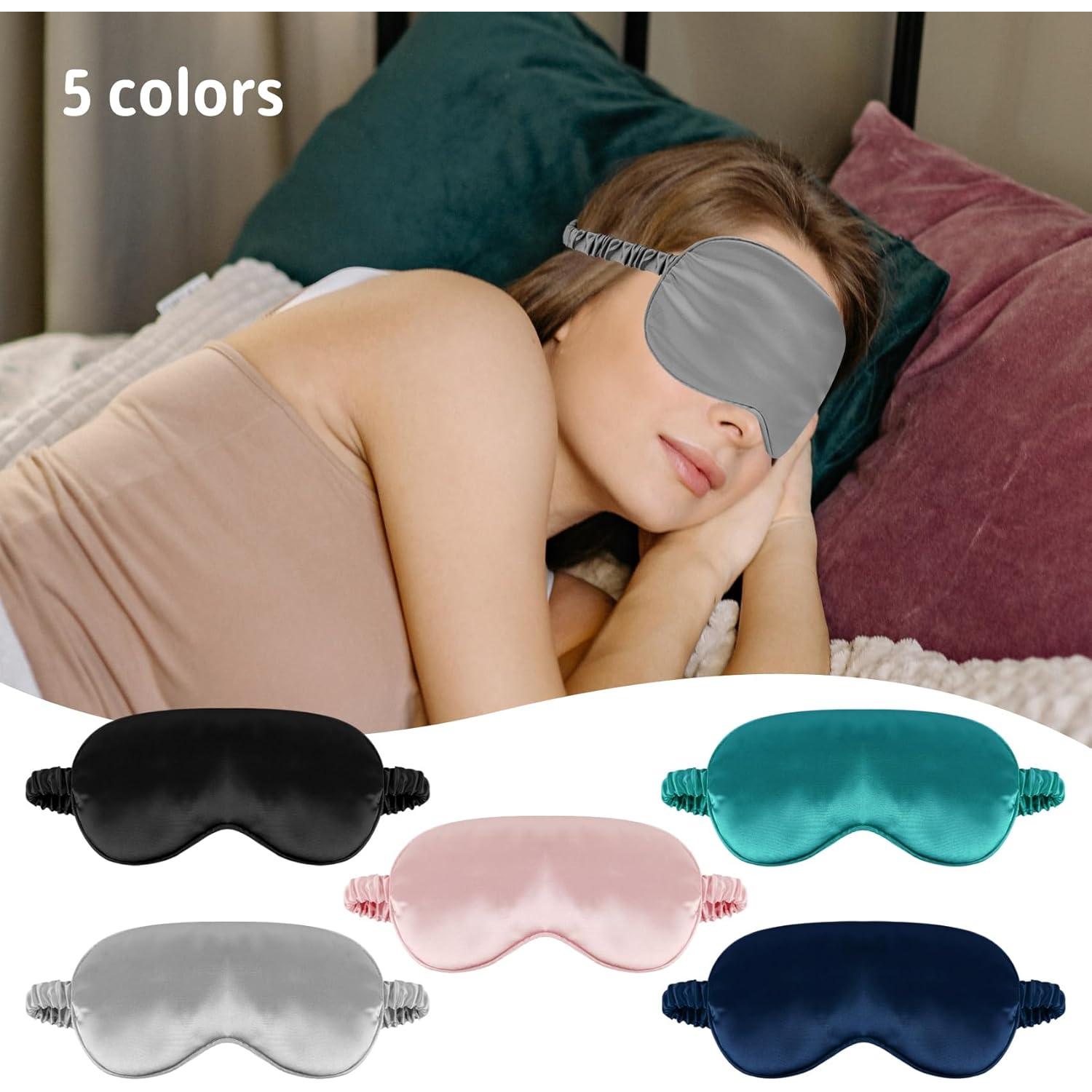 Máscara de Sueño de Seda QIANCAIWANG Rosa 21.5x9.5cm