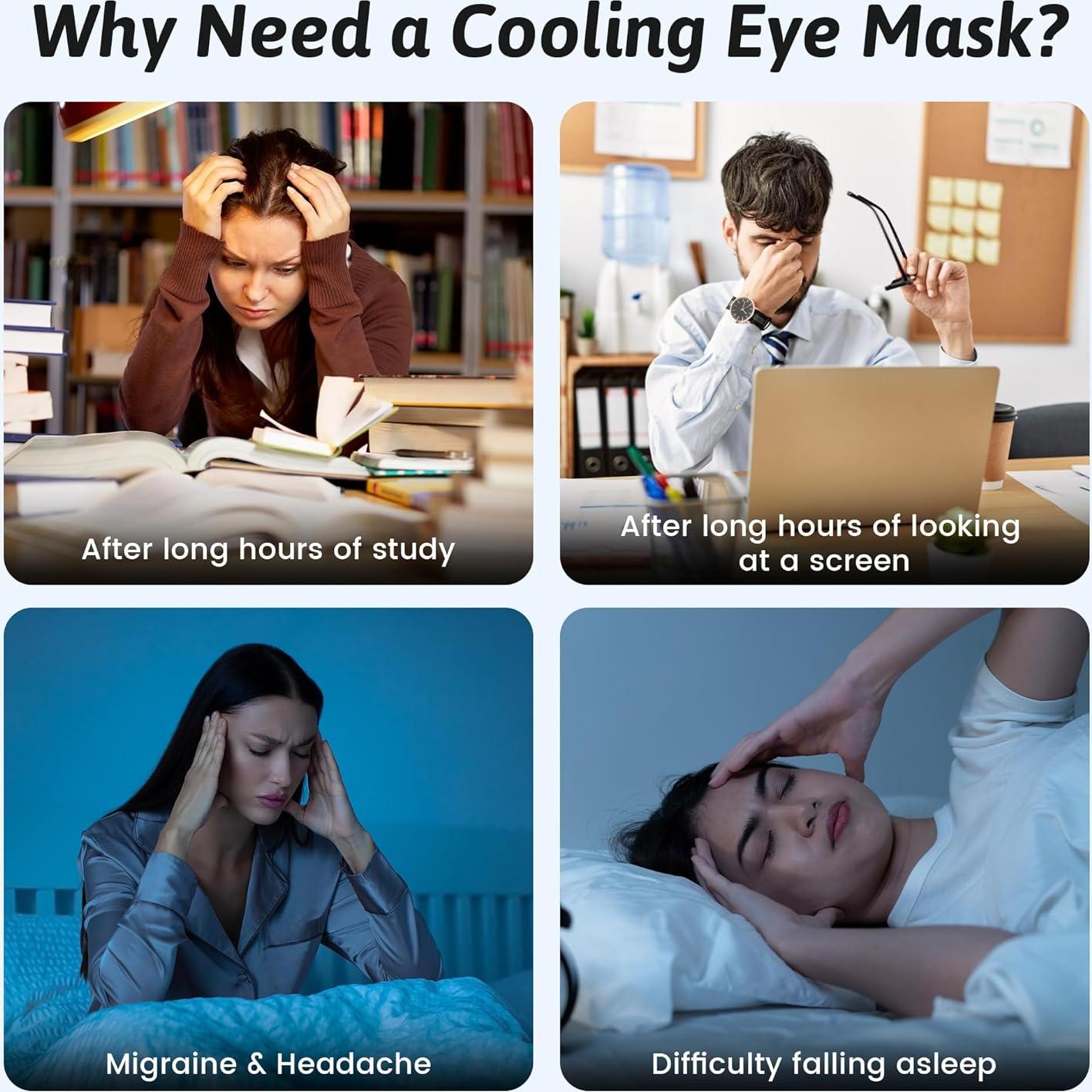 2PCS Máscara Fría para Ojos FACEMOON - Alivio de Ojeras y Migrañas