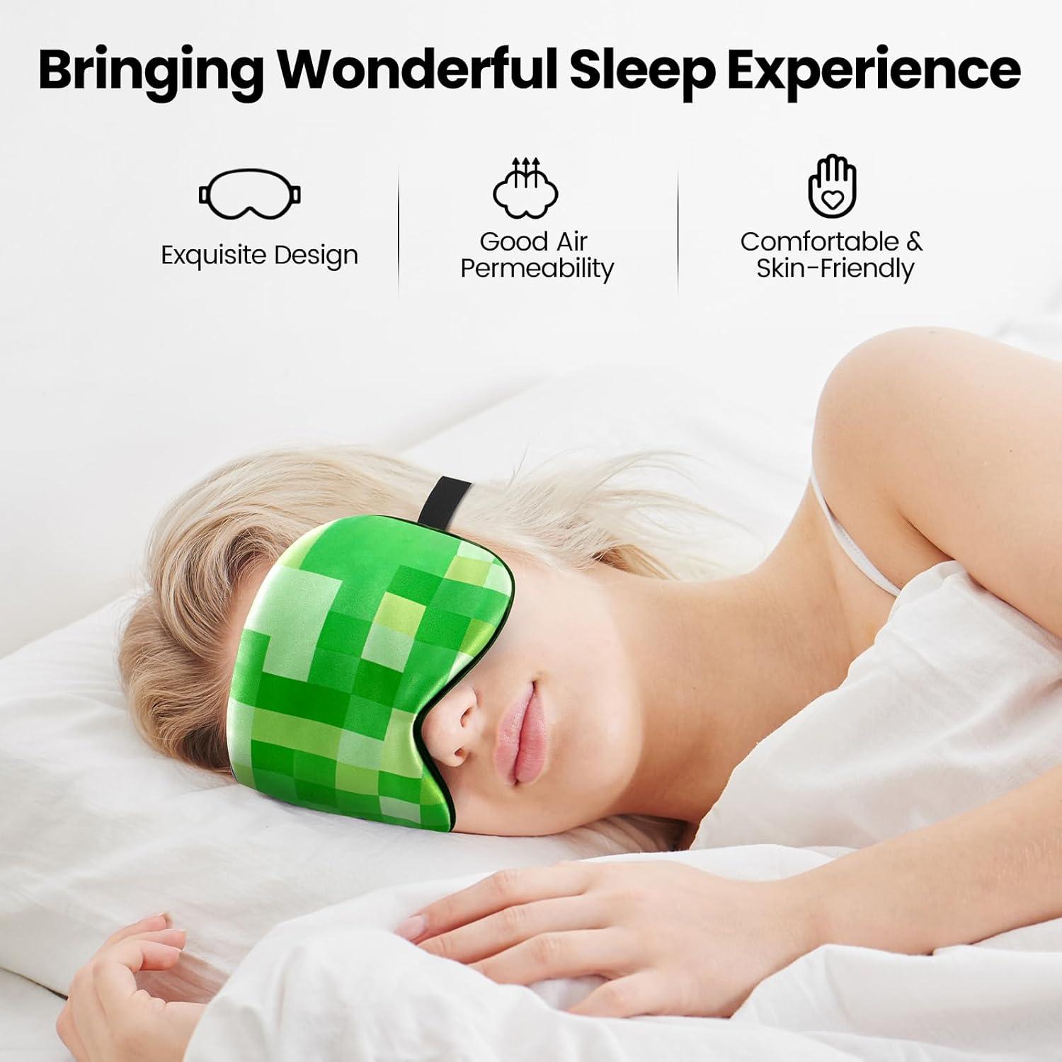 2 Máscaras de Sueño para Niños Aze-US, Seda Simulada, Ajustables