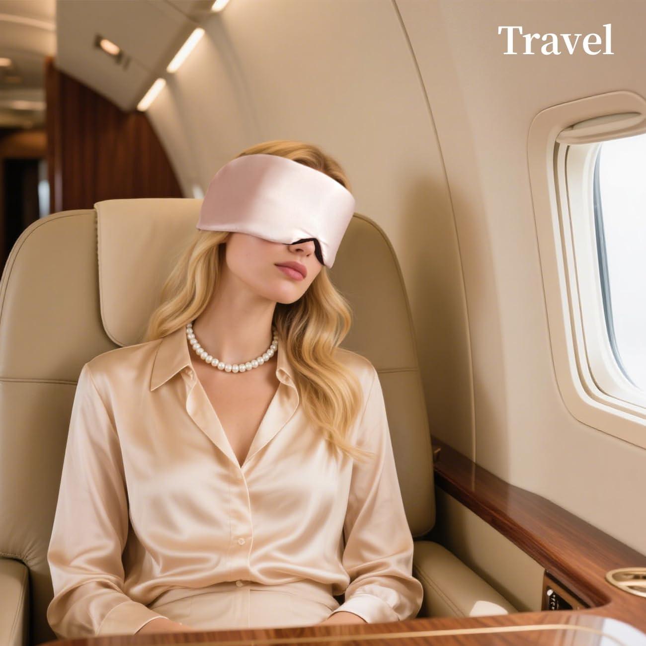 Máscara de Sueño de Seda USlixury 3D Contorneada Rosa