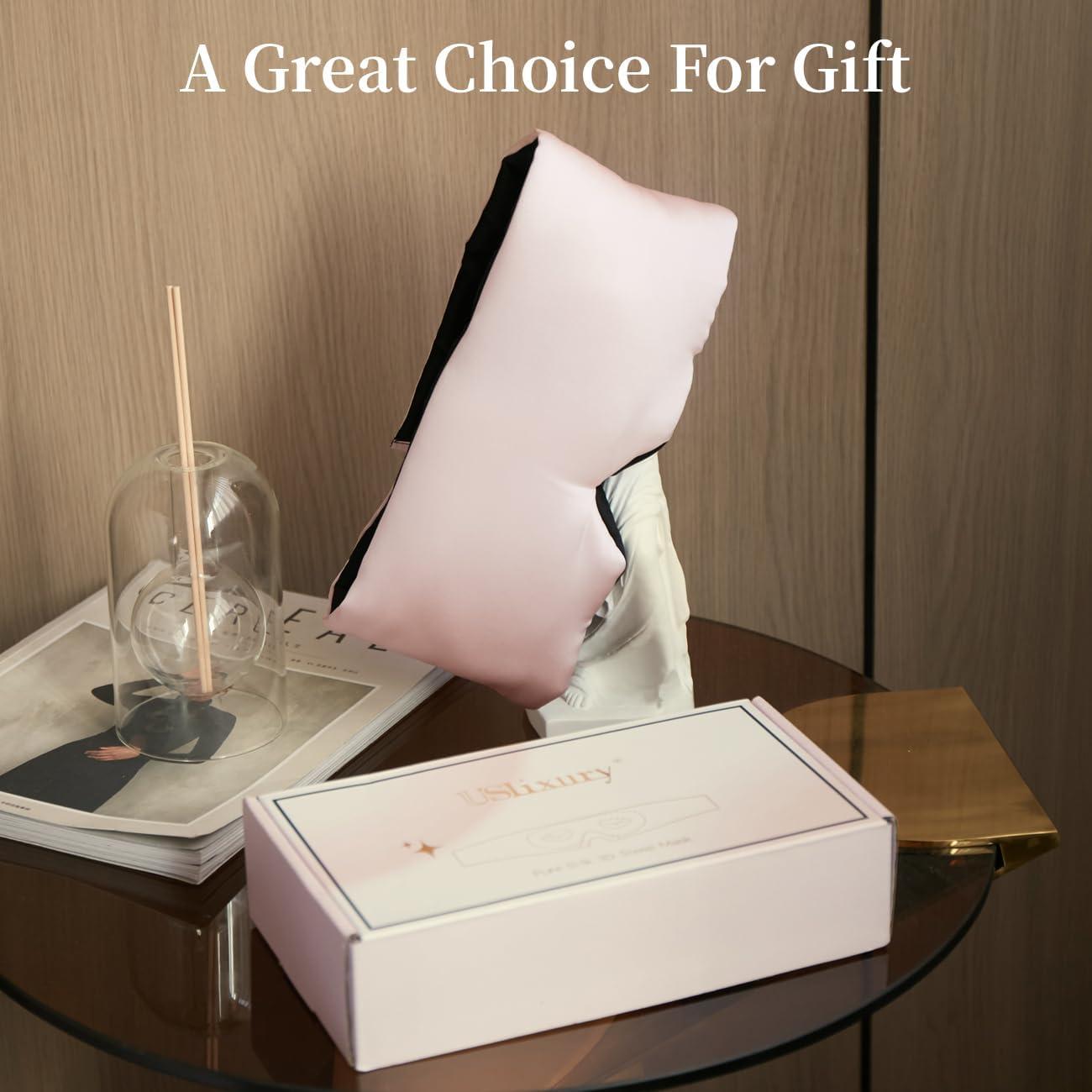 Máscara de Sueño de Seda USlixury 3D Contorneada Rosa