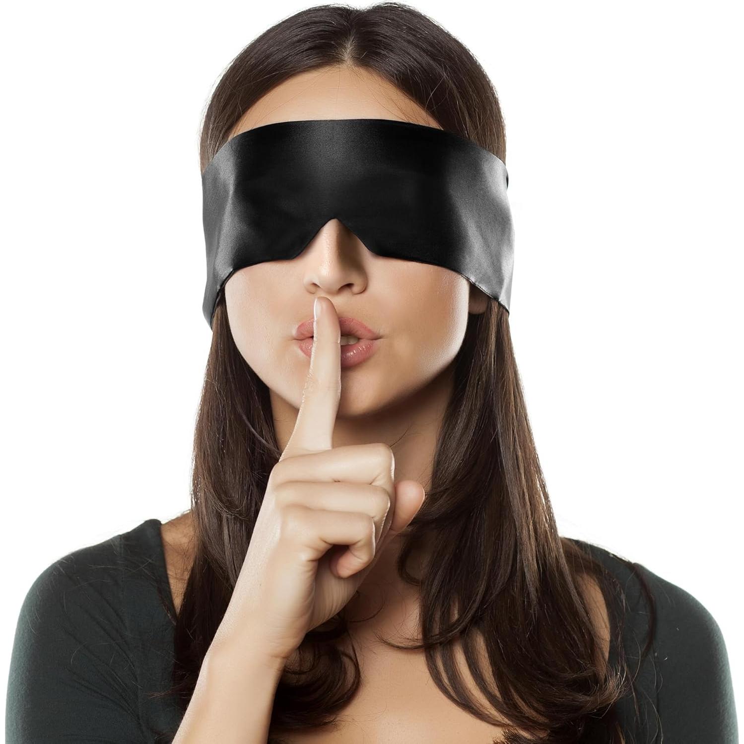 Máscara de Sueño de Satén FRESHME Ajustable para Bloquear Luz