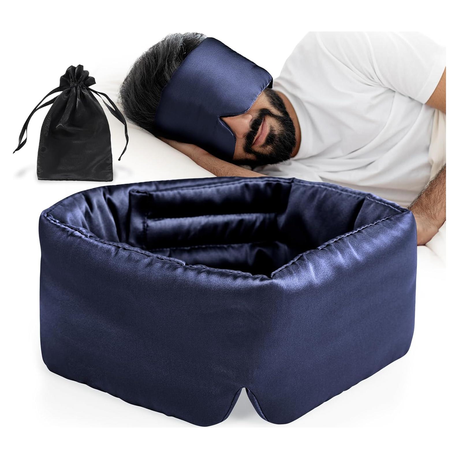 Máscara de Sueño de Seda de Morera BATJA ZYQGH Azul Marino