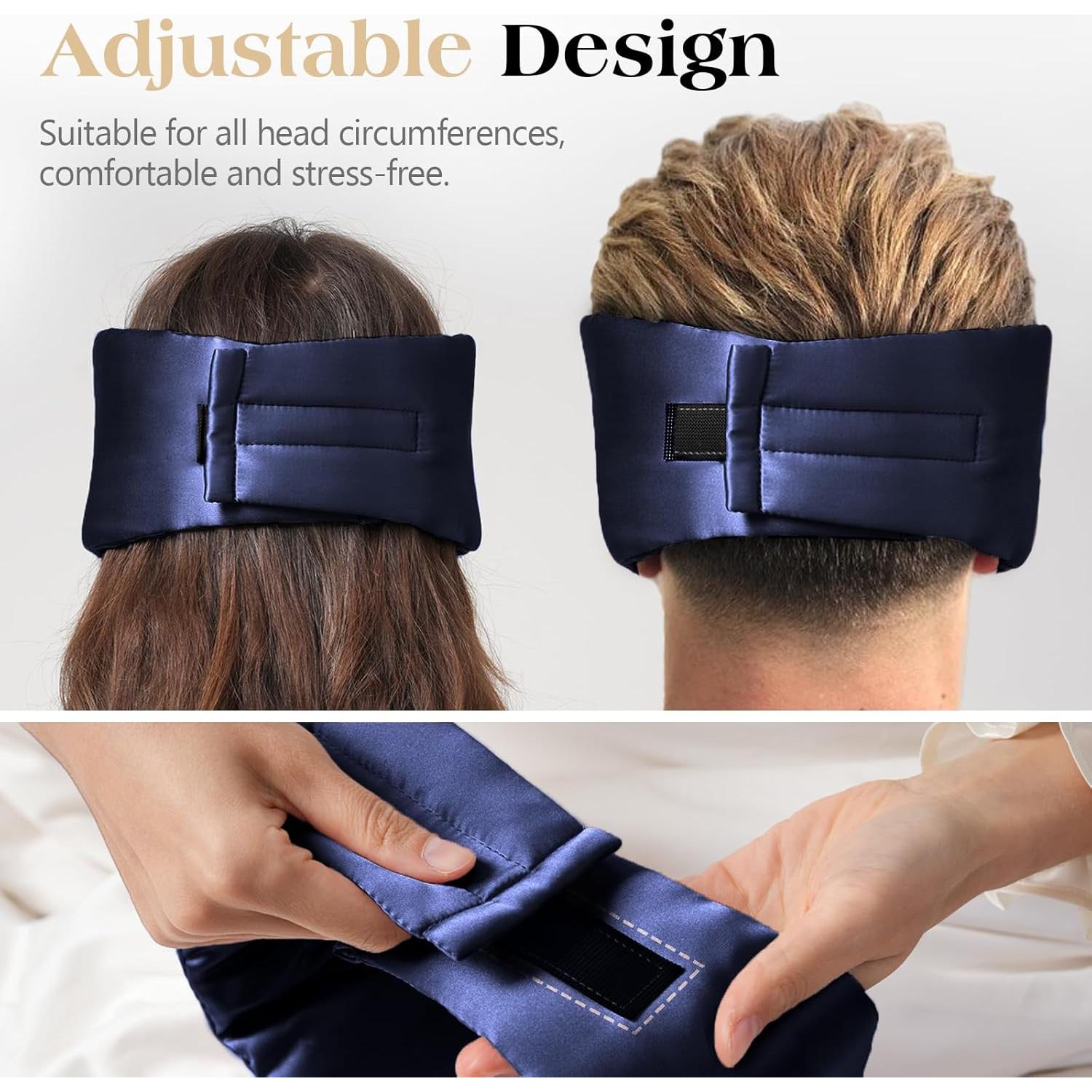 Máscara de Sueño de Seda de Morera BATJA ZYQGH Azul Marino