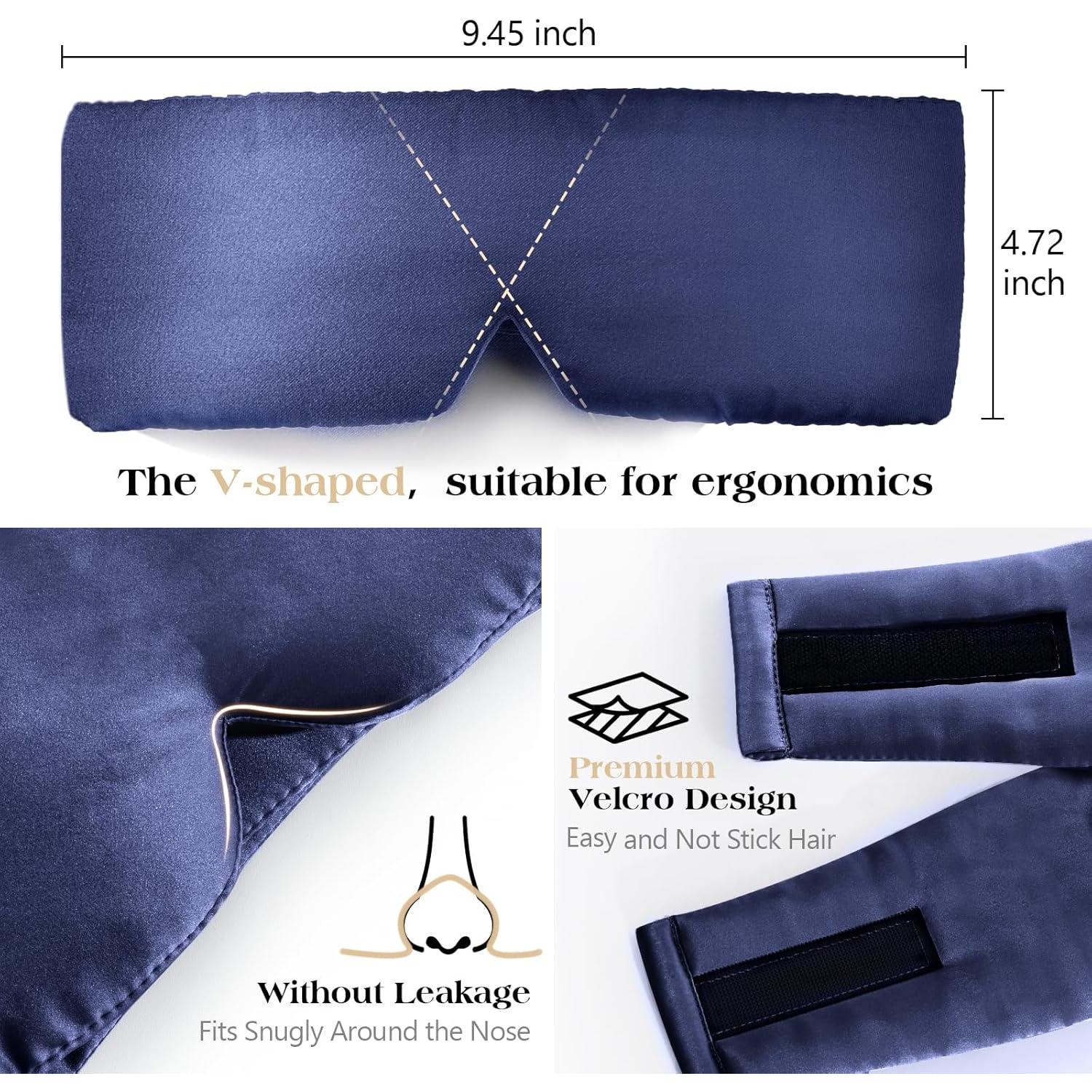 Máscara de Sueño de Seda de Morera BATJA ZYQGH Azul Marino