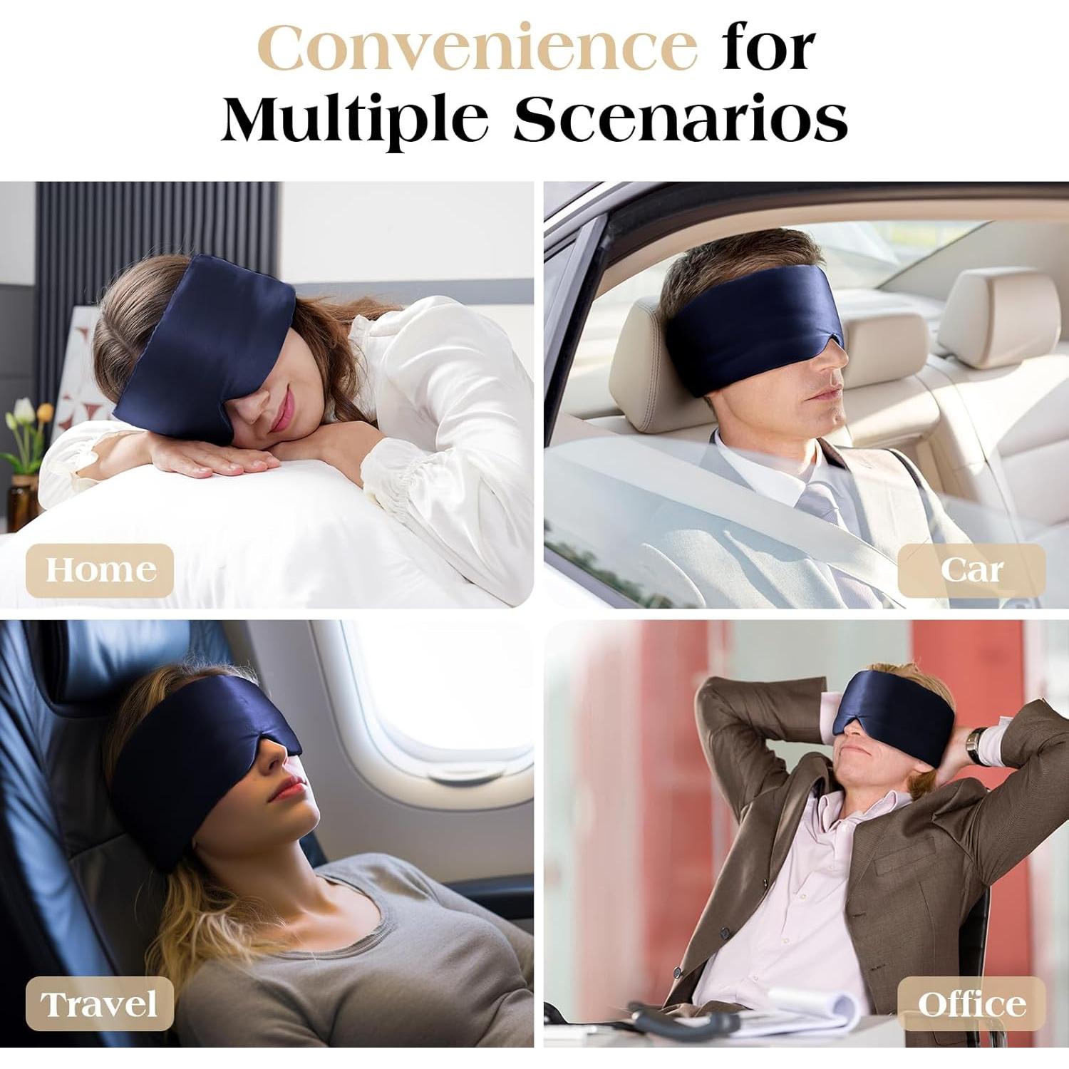 Máscara de Sueño de Seda de Morera BATJA ZYQGH Azul Marino