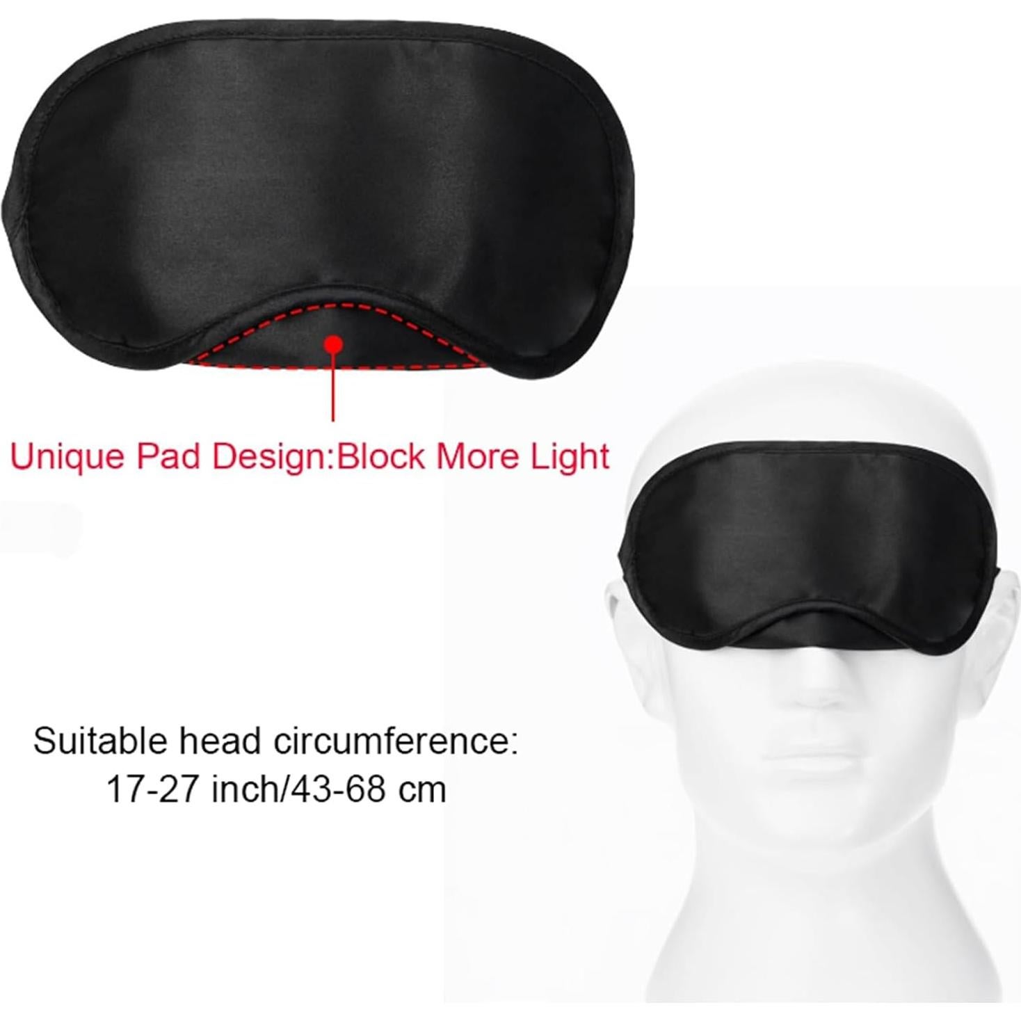 Mudder Máscara de Ojos para Dormir con Almohadilla Nasal - Paquete de 10