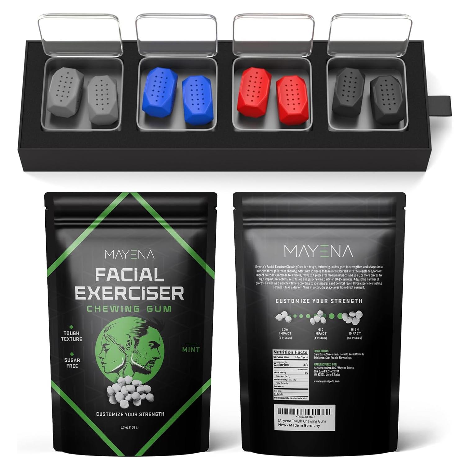 Ejercitador de Mandíbula Masseter Mayena + Chicle 400 Pzas