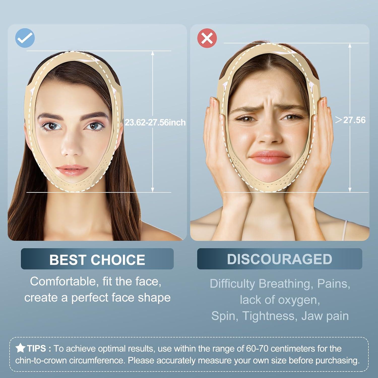 Mascarilla Facial JUSRON V-Line de Silicona Suave 58-68 cm