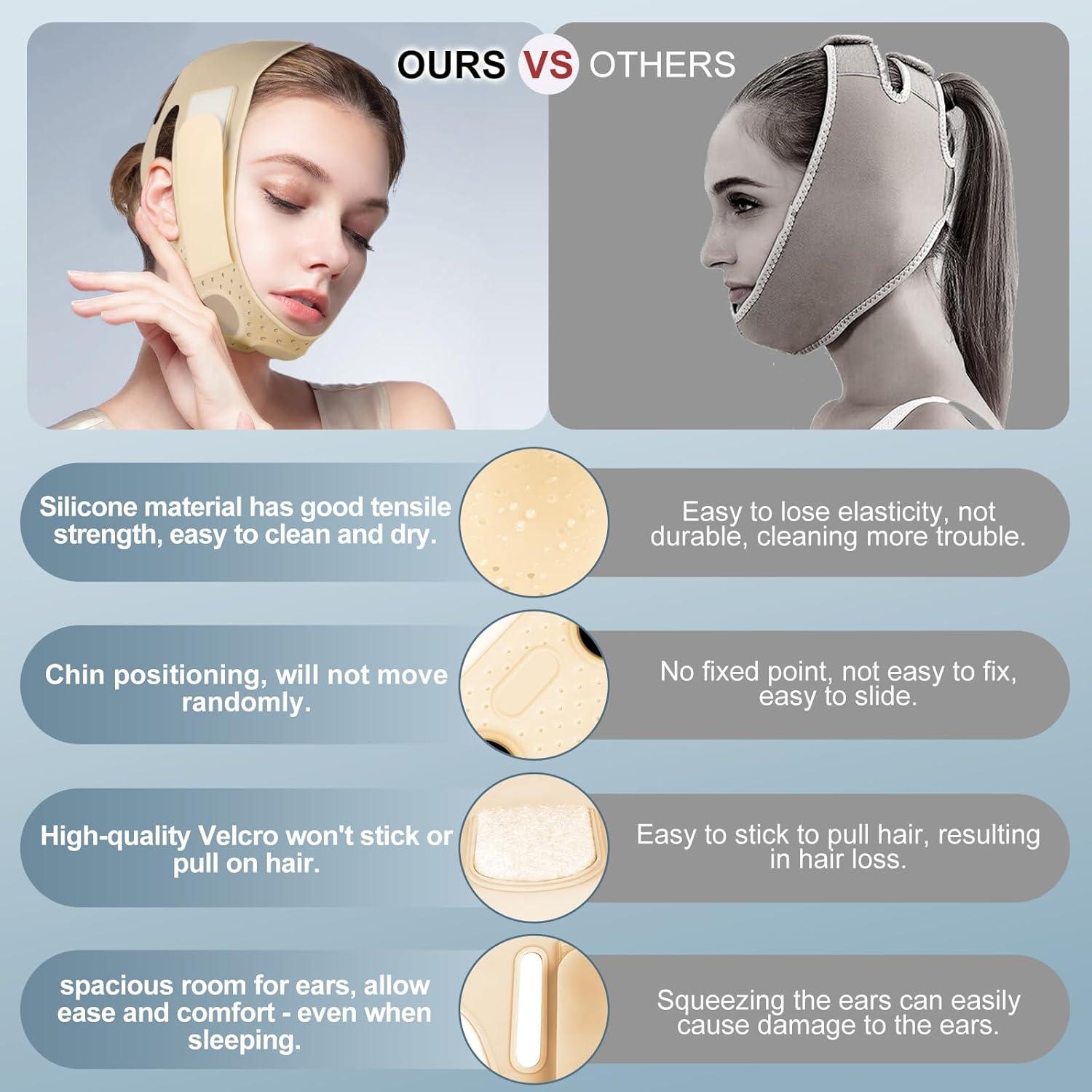 Mascarilla Facial JUSRON V-Line de Silicona Suave 58-68 cm