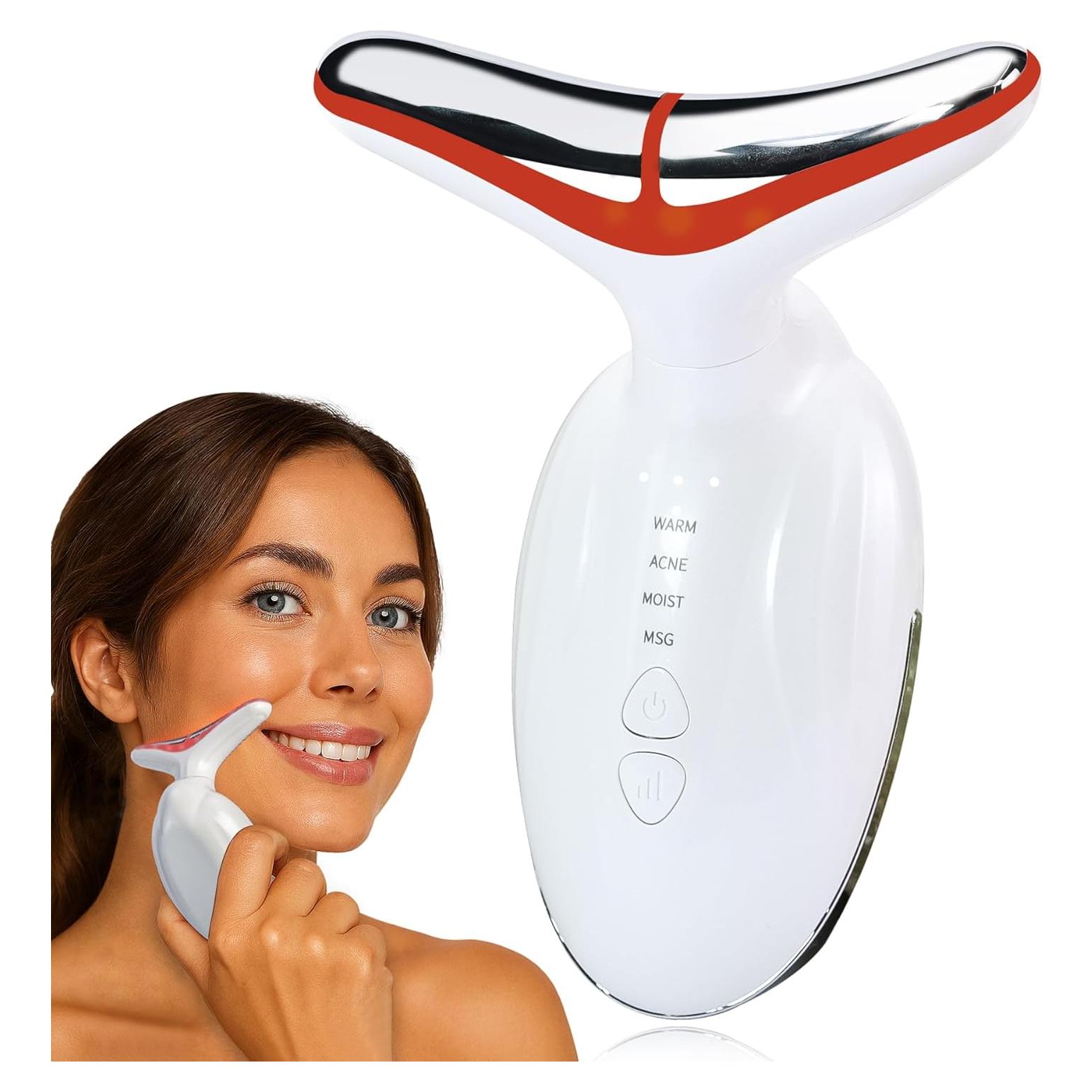 Masajeador Facial Multifuncional GUGUG 7 Colores Calor Vibración