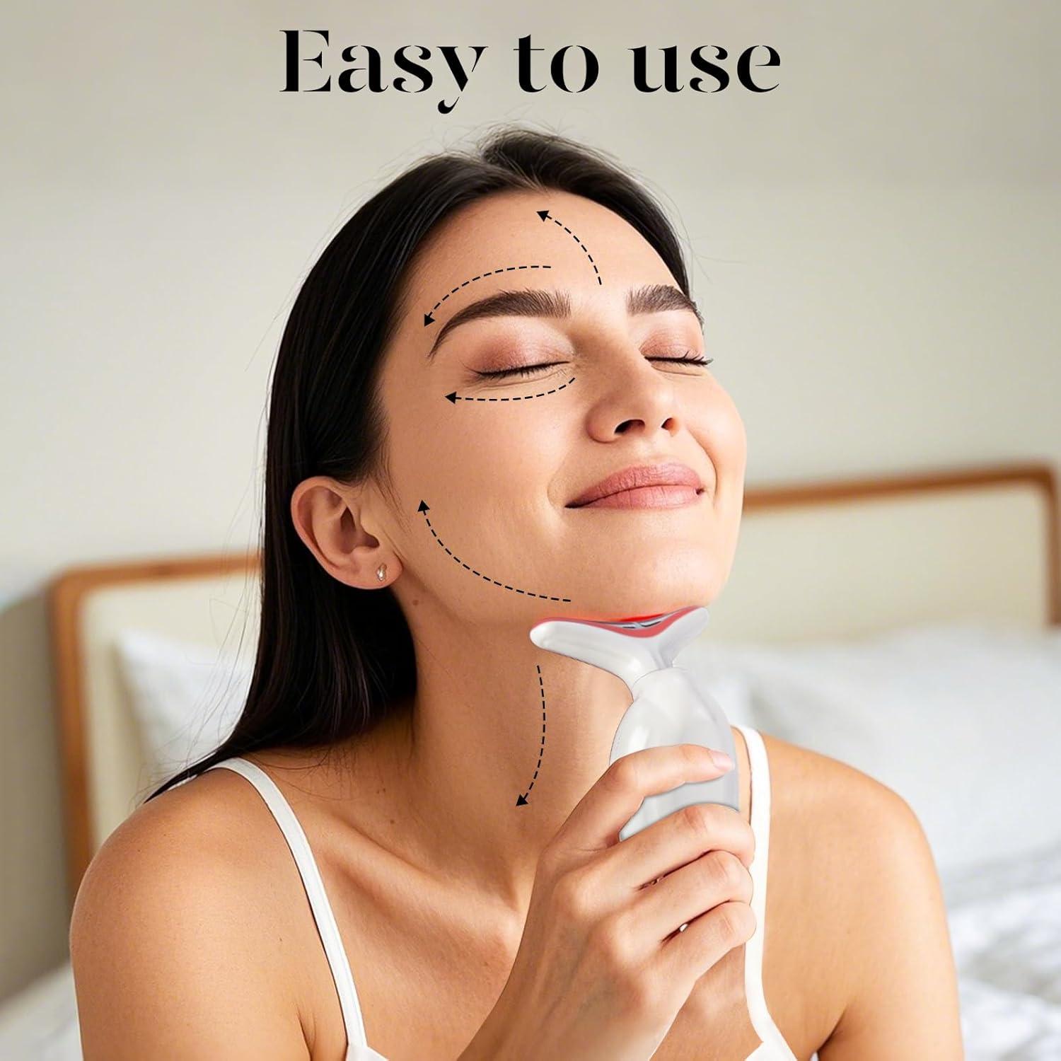 Masajeador Facial Multifuncional GUGUG 7 Colores Calor Vibración