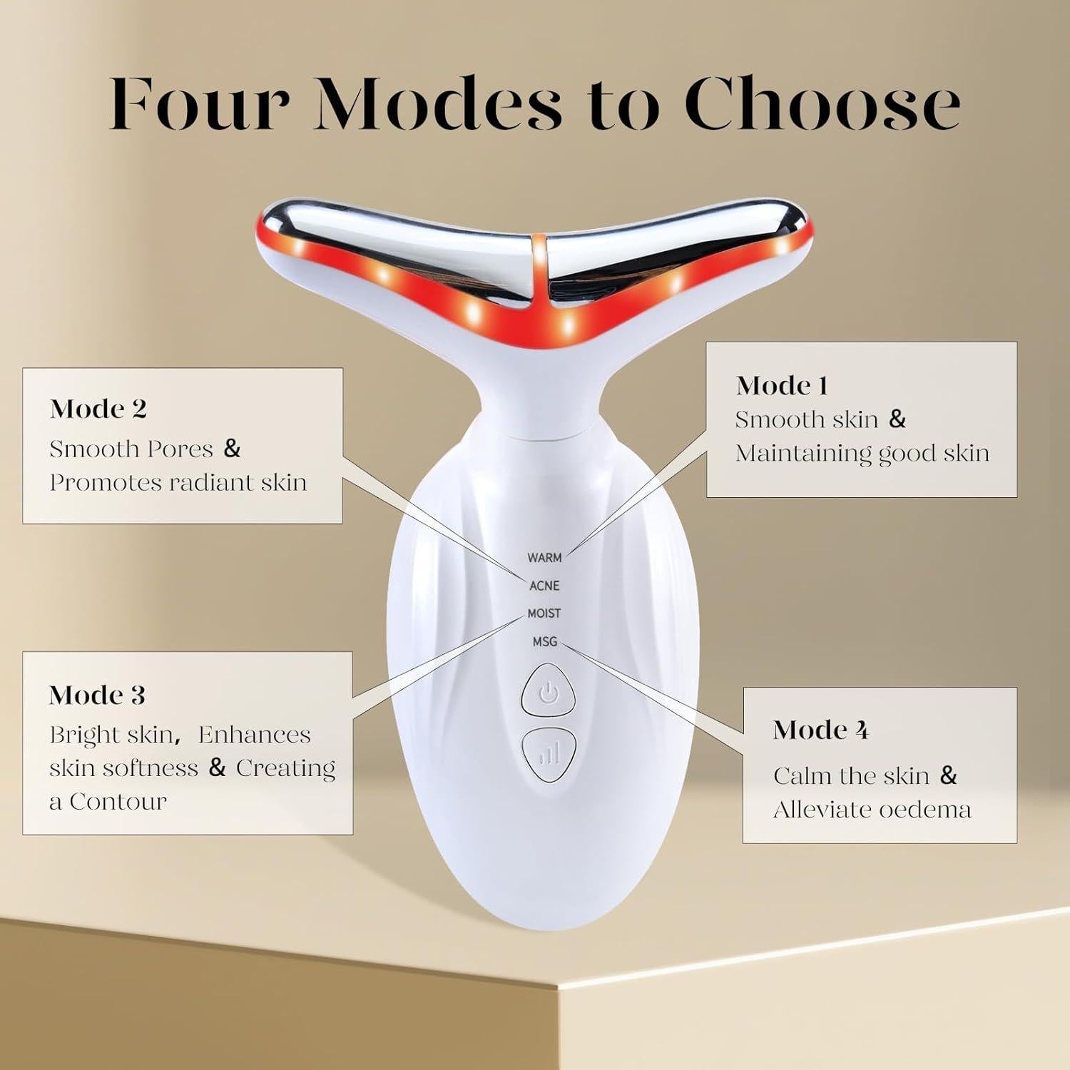 Masajeador Facial Multifuncional GUGUG 7 Colores Calor Vibración