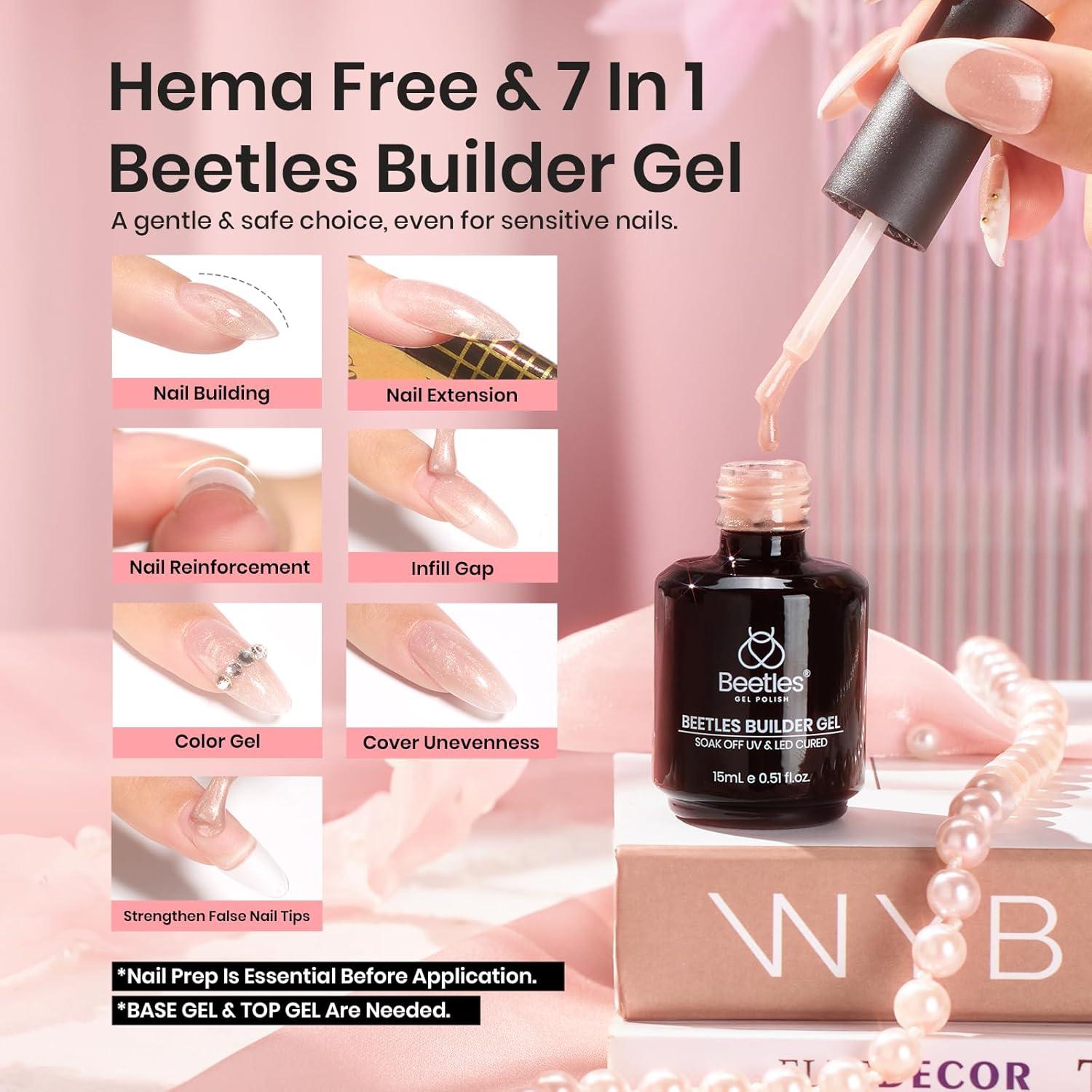 Gel Constructor Beetles 7-en-1 Libre de HEMA 14.5 ml para Uñas