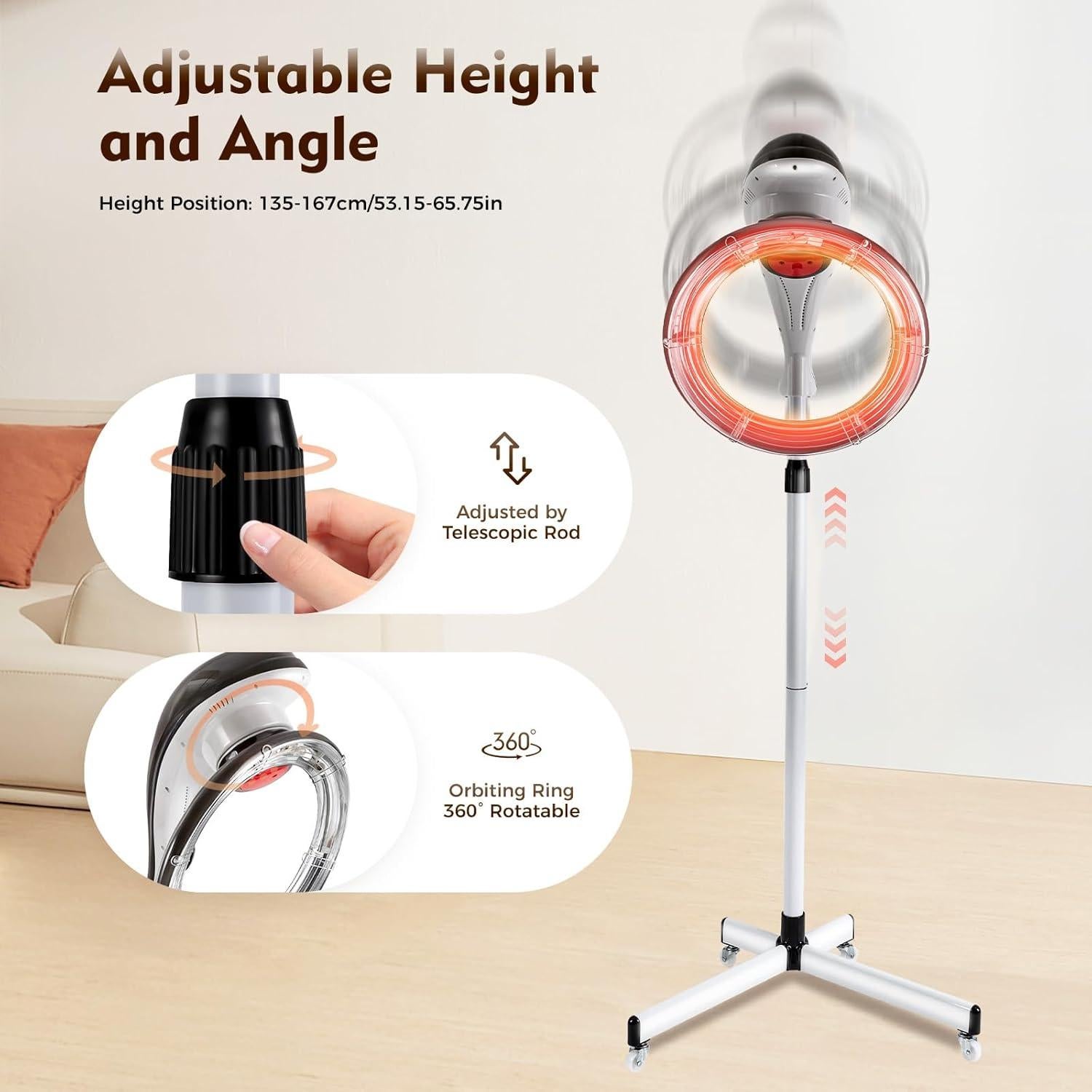 Secador de Pelo de Pie Infrarrojo LENGBULIN 950W Ajustable