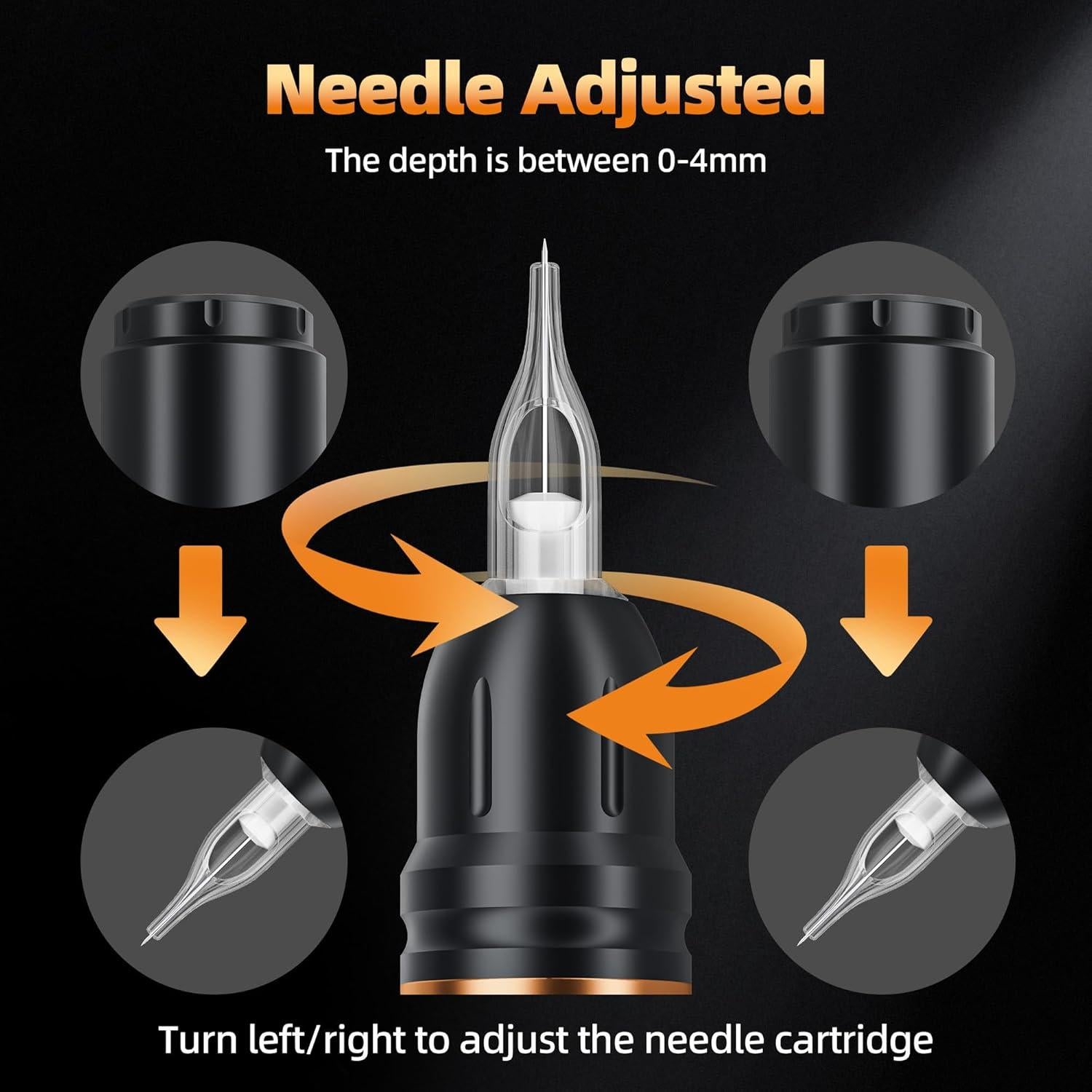 Pistola de Tatuaje Inalámbrica EMRICE con Pantalla Colorida 6200 RPM