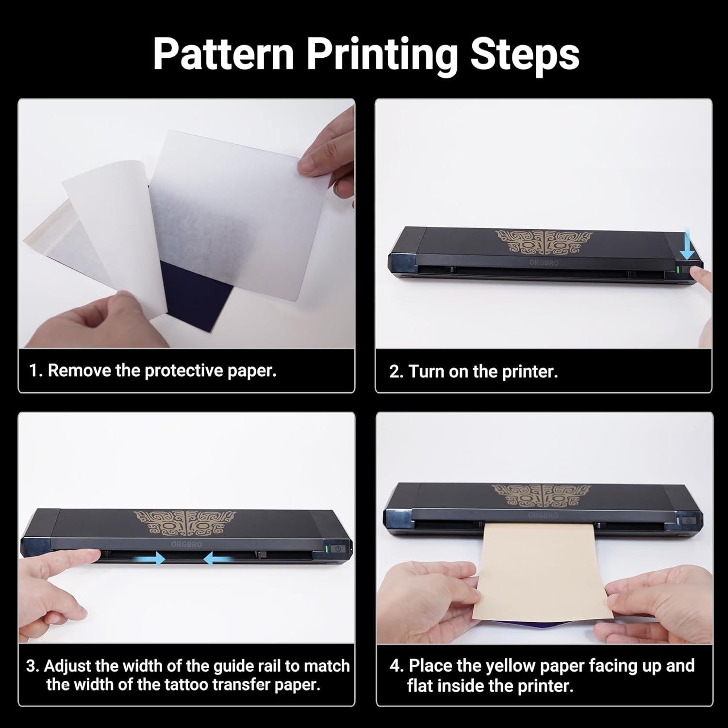 Impresora de Plantillas de Tatuaje ORGBRO X8 Inalámbrica A4/A5/A6