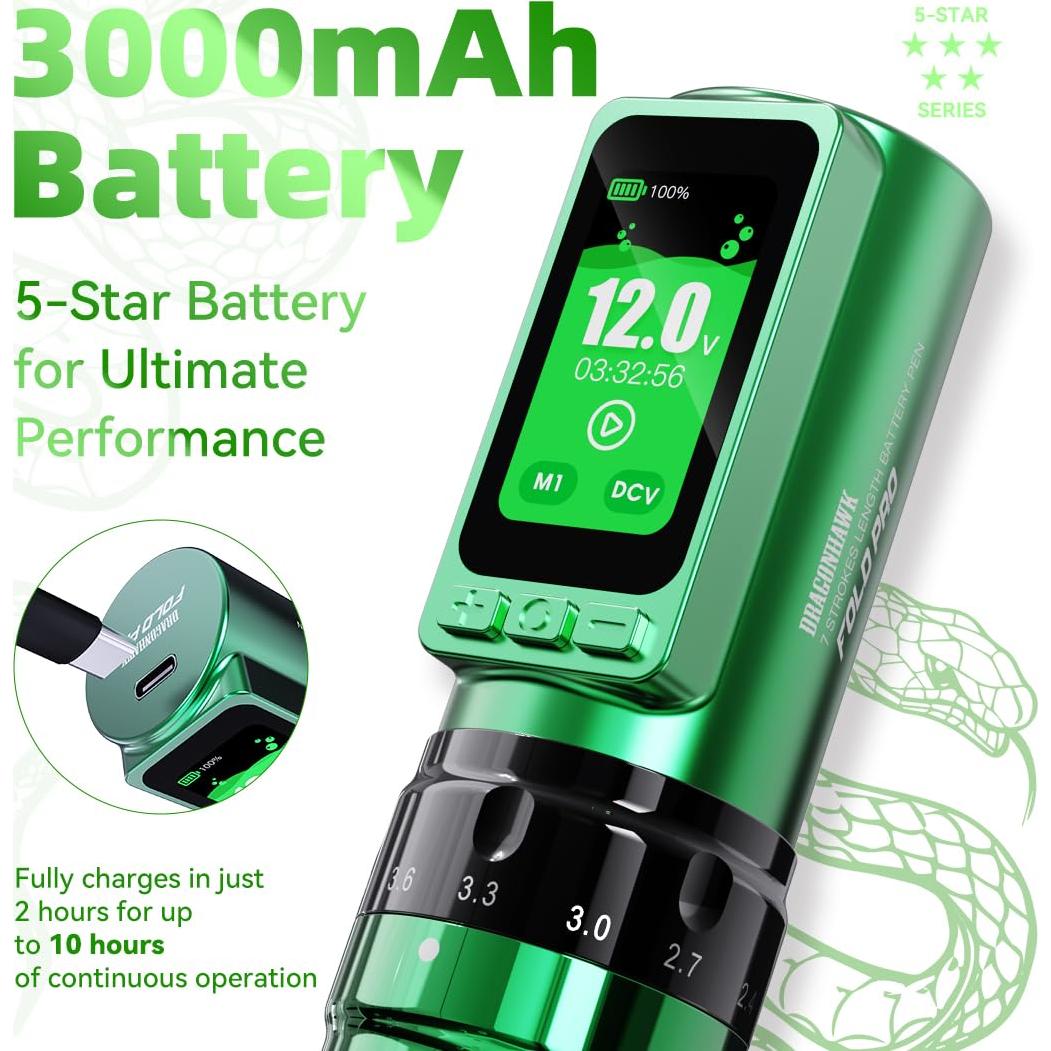 Máquina de Tatuaje Mast Tattoo Gun Pen Sin Cable 3000mAh