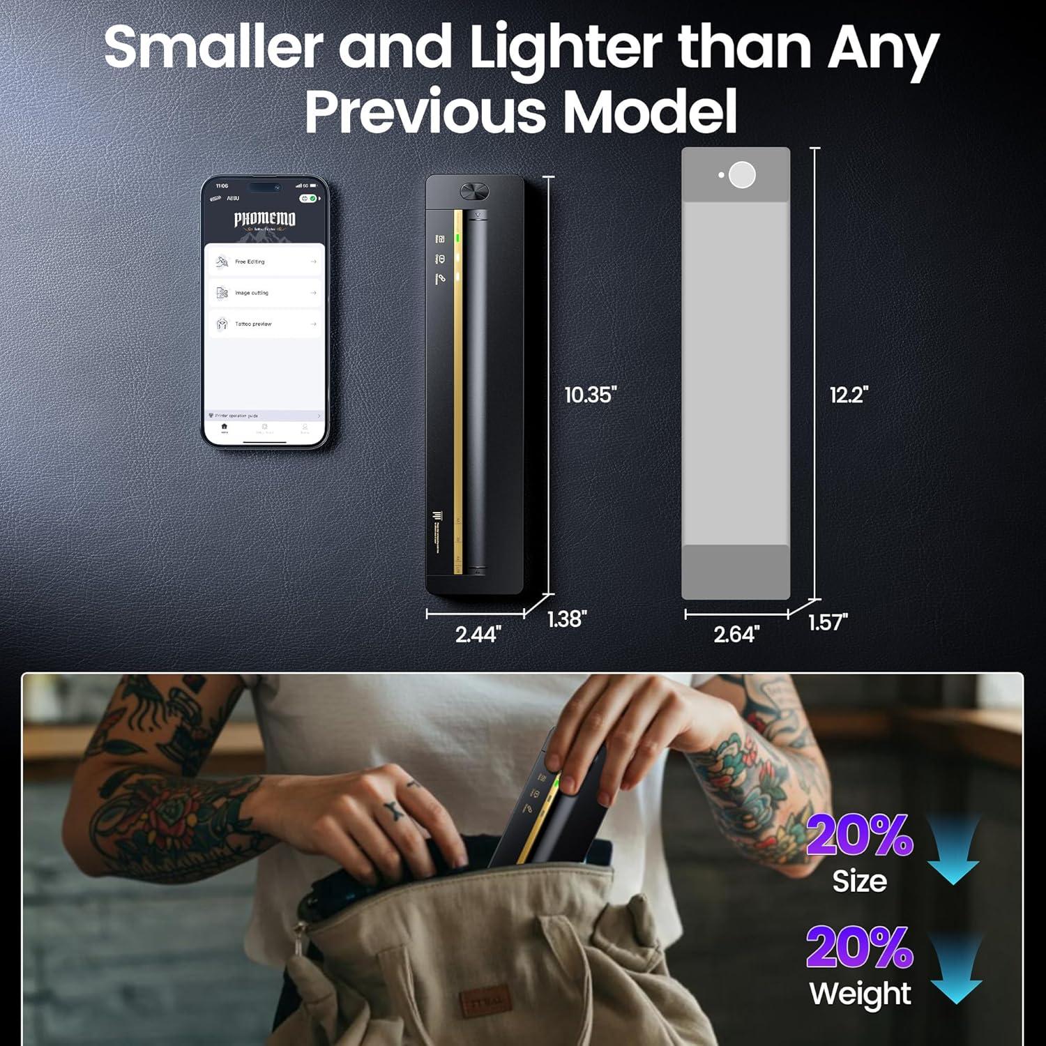 Impresora de Plantillas de Tatuaje TATTMUSE A88U Inalámbrica 300dpi