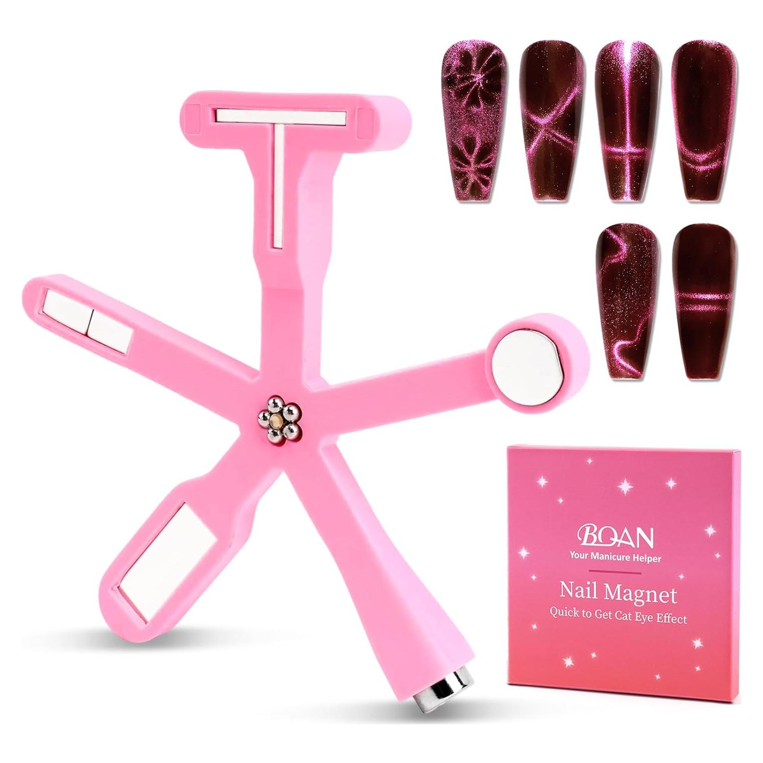 Imán de Uñas Multifuncional BQAN Rosa 6 en 1 para Esmalte de Gel