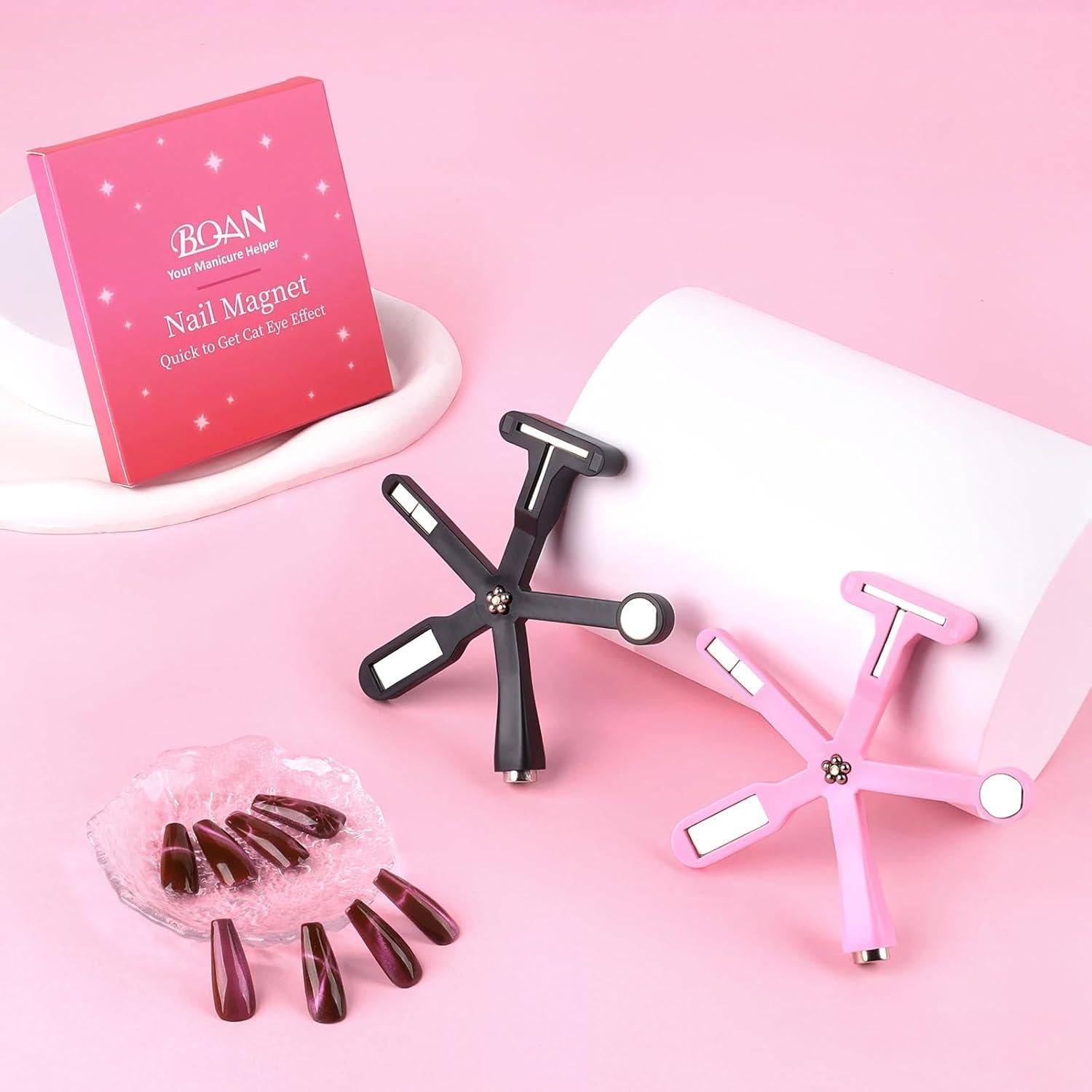 Imán de Uñas Multifuncional BQAN Rosa 6 en 1 para Esmalte de Gel