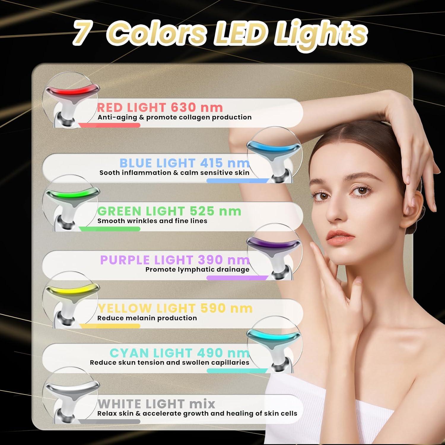 Masajeador Facial Portátil Ayattecy TPML-100 LED 7 Colores