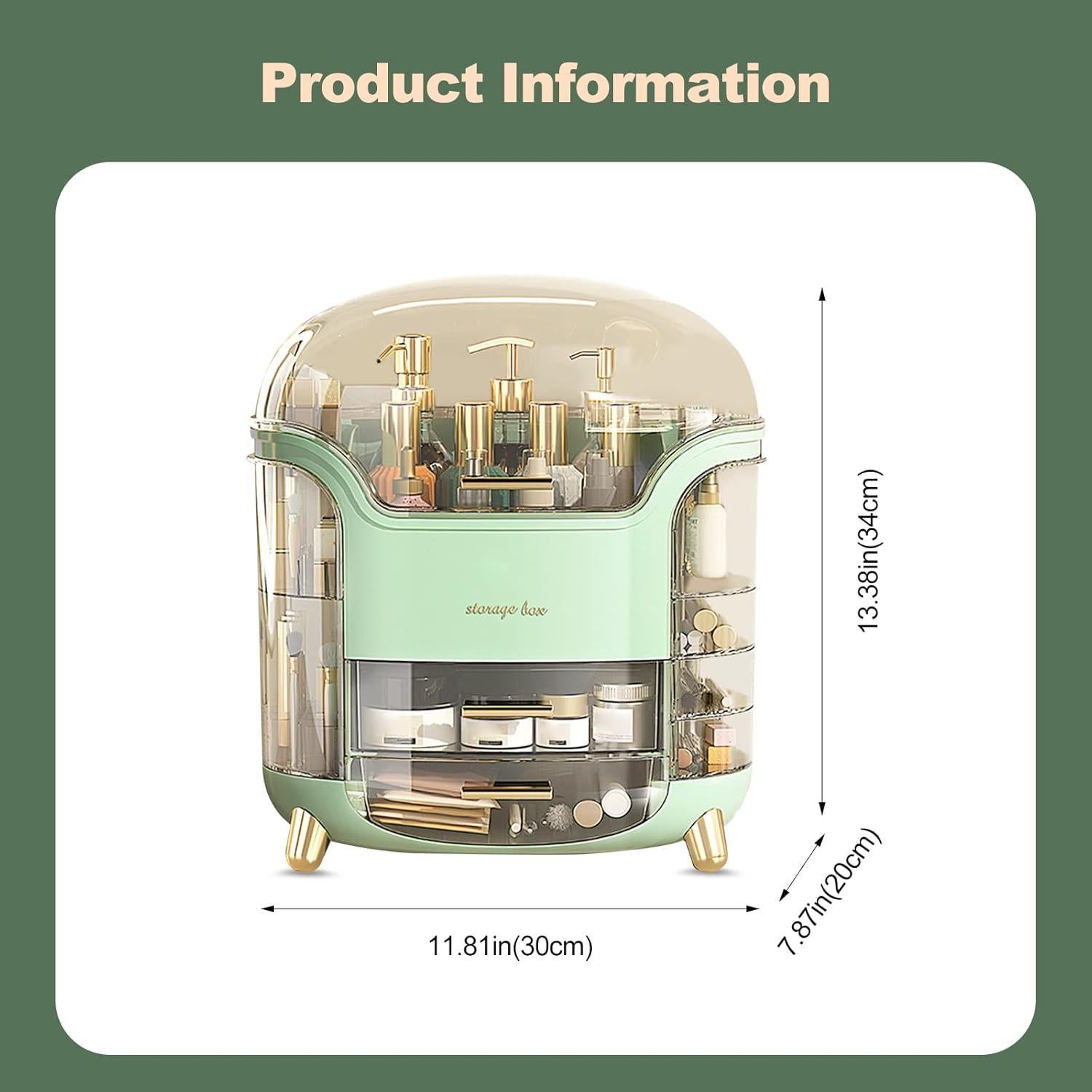 Organizador de Maquillaje Ergocar Verde 30x20x34cm Portátil