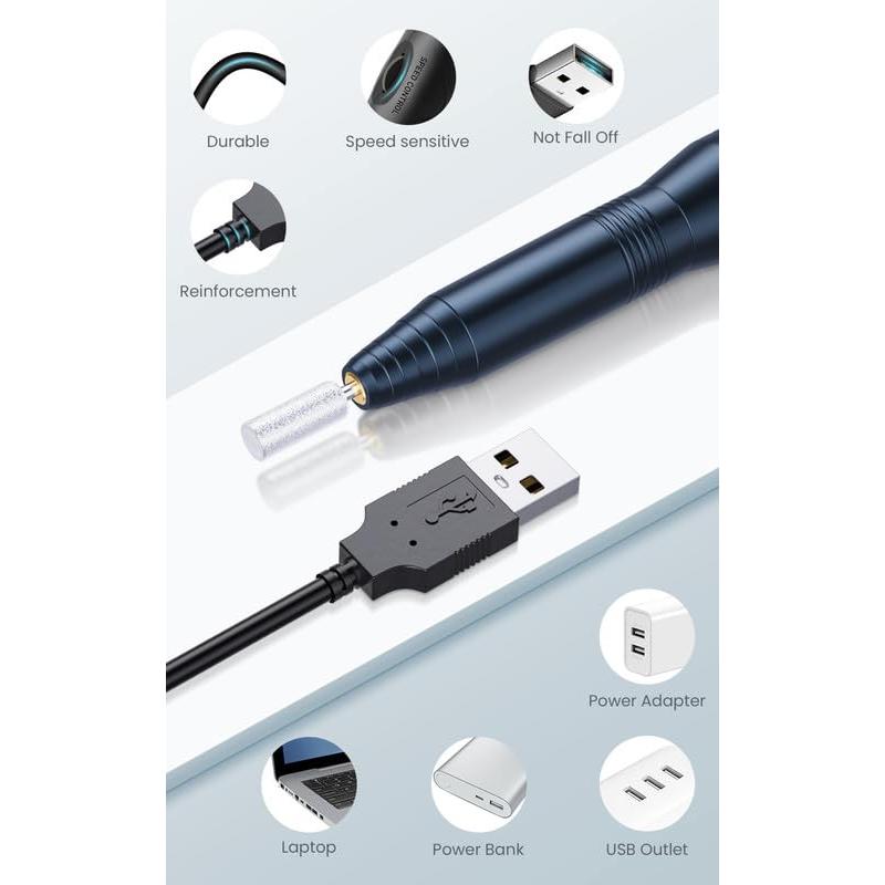 Taladro de Uñas Eléctrico OVX 20000RPM Portátil Gris