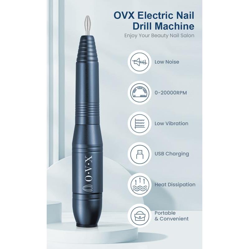 Taladro de Uñas Eléctrico OVX 20000RPM Portátil Gris