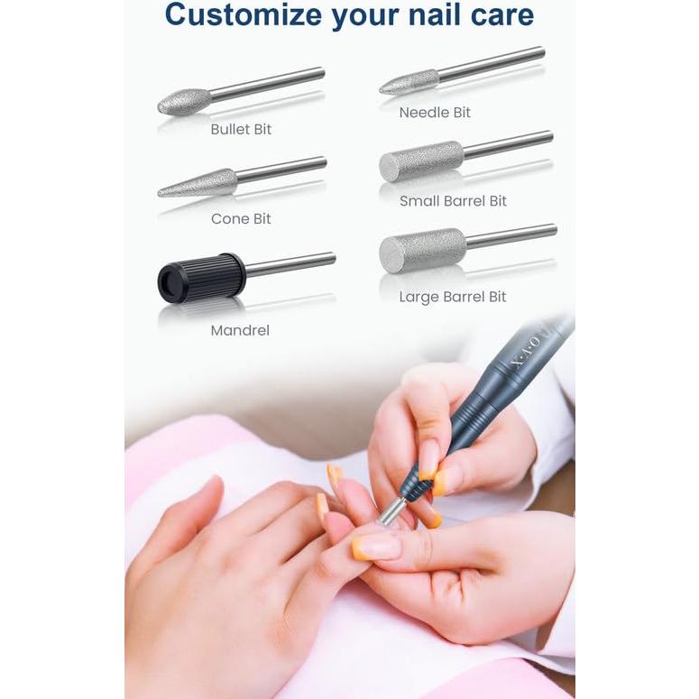 Taladro de Uñas Eléctrico OVX 20000RPM Portátil Gris