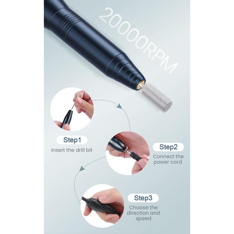 Taladro de Uñas Eléctrico OVX 20000RPM Portátil Gris
