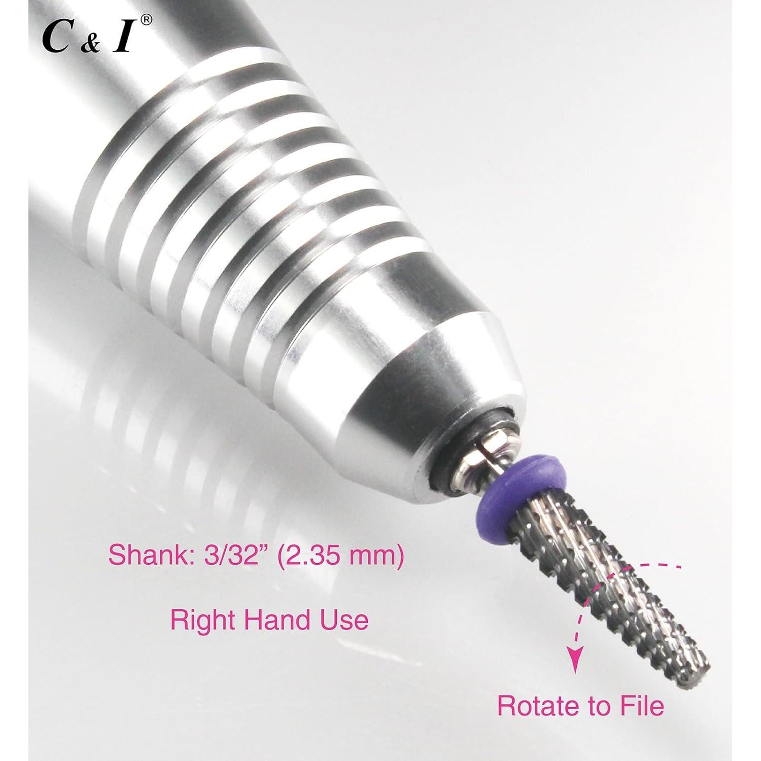 Broca de Uñas Profesional C&I E-File Cónico 2.35mm para Manicura