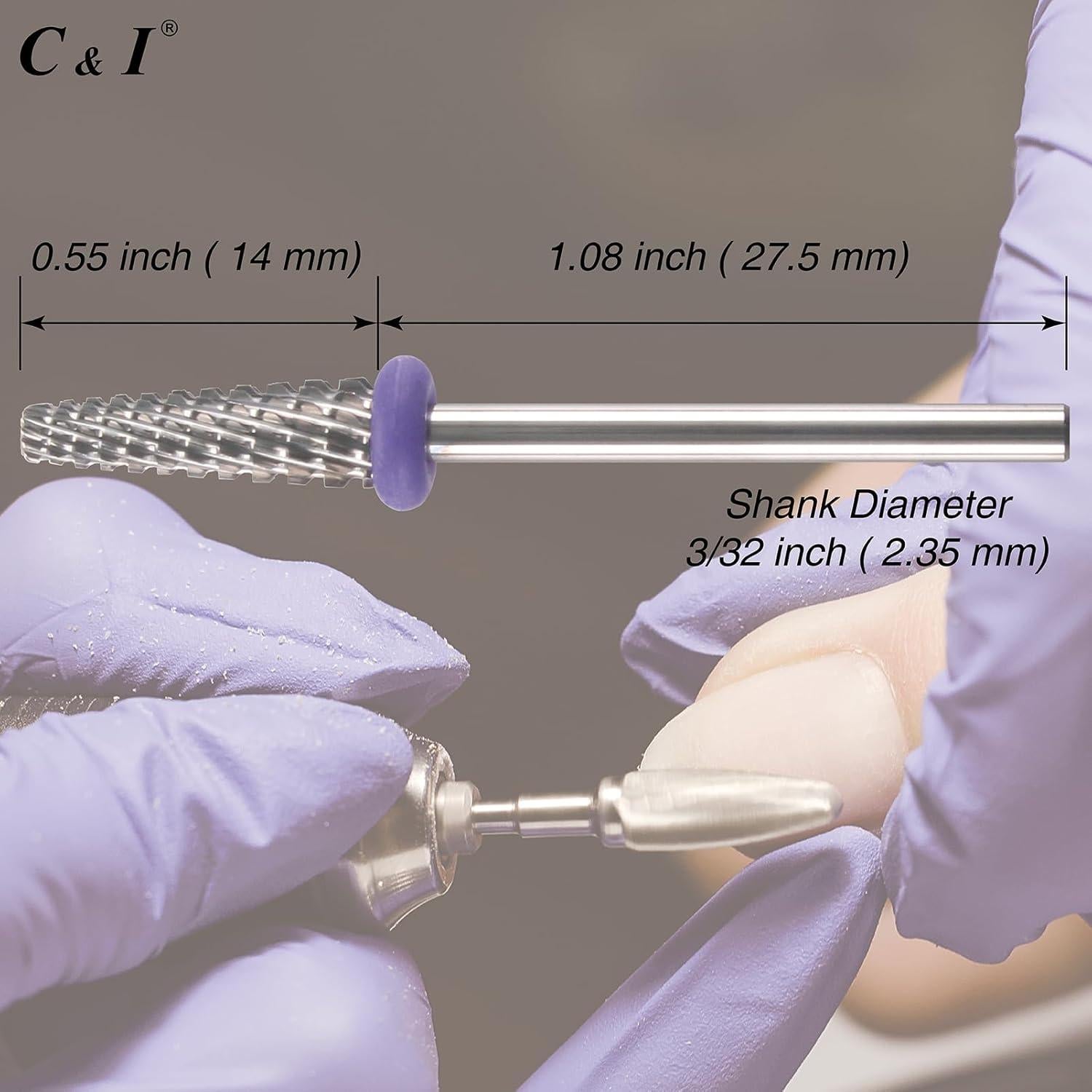 Broca de Uñas Profesional C&I E-File Cónico 2.35mm para Manicura