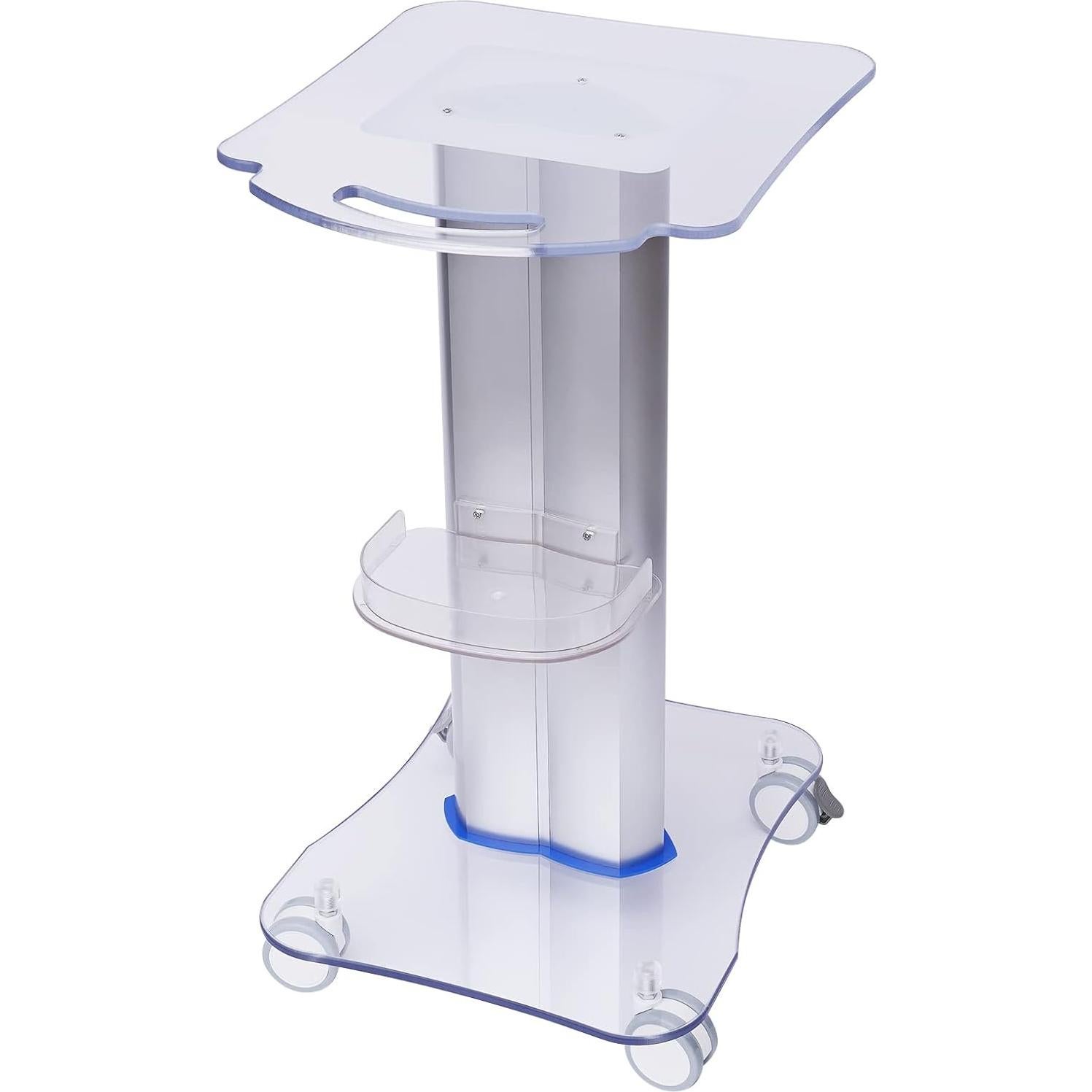 Carro de salón TFCFL acrílico azul 15kg 4 ruedas giratorias