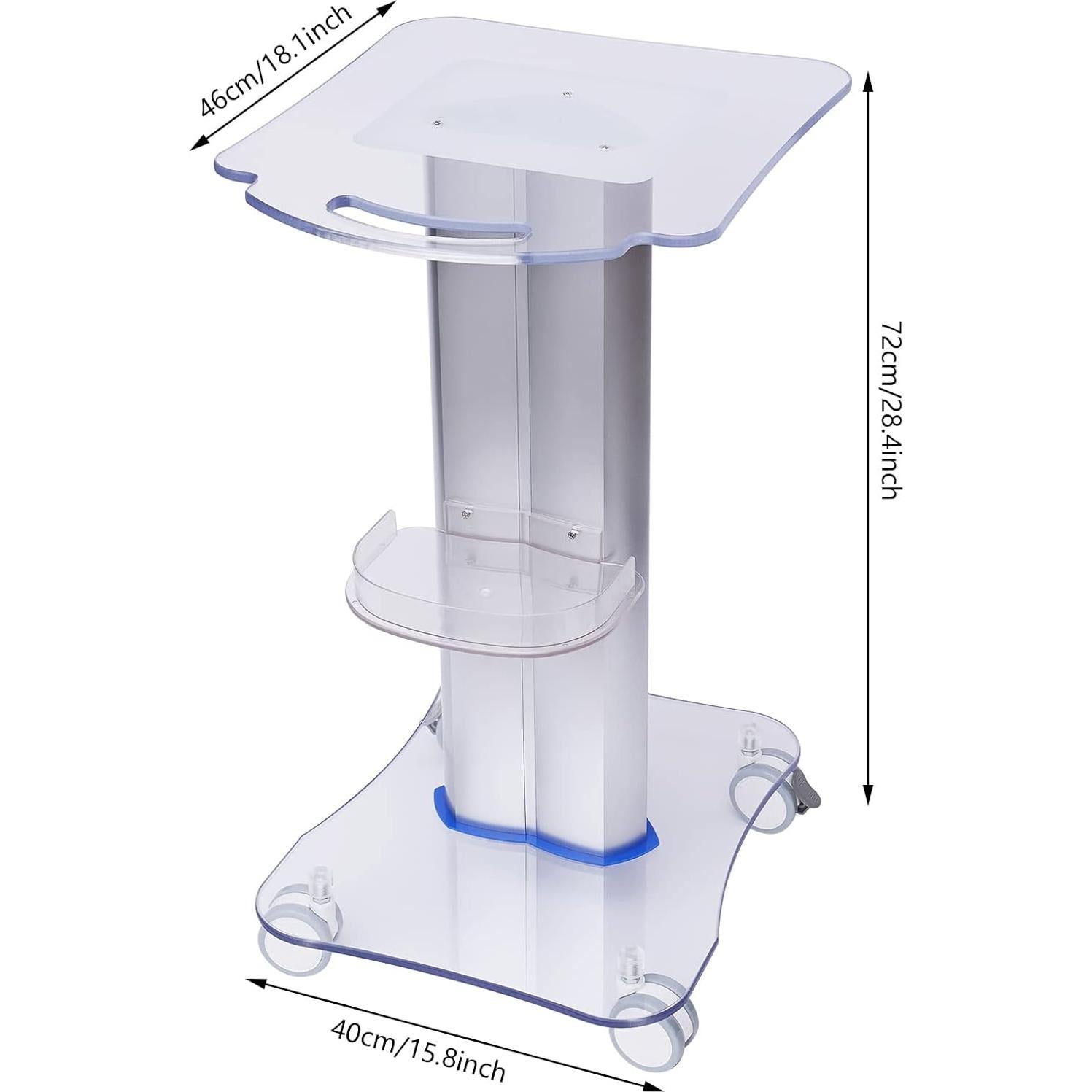 Carro de salón TFCFL acrílico azul 15kg 4 ruedas giratorias