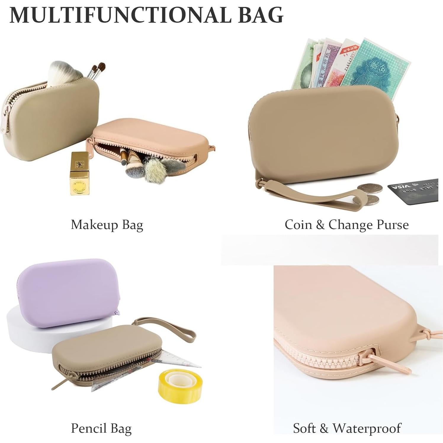 Bolso Multifuncional de Silicona WHHJM Gris Oscuro 155x95x30mm