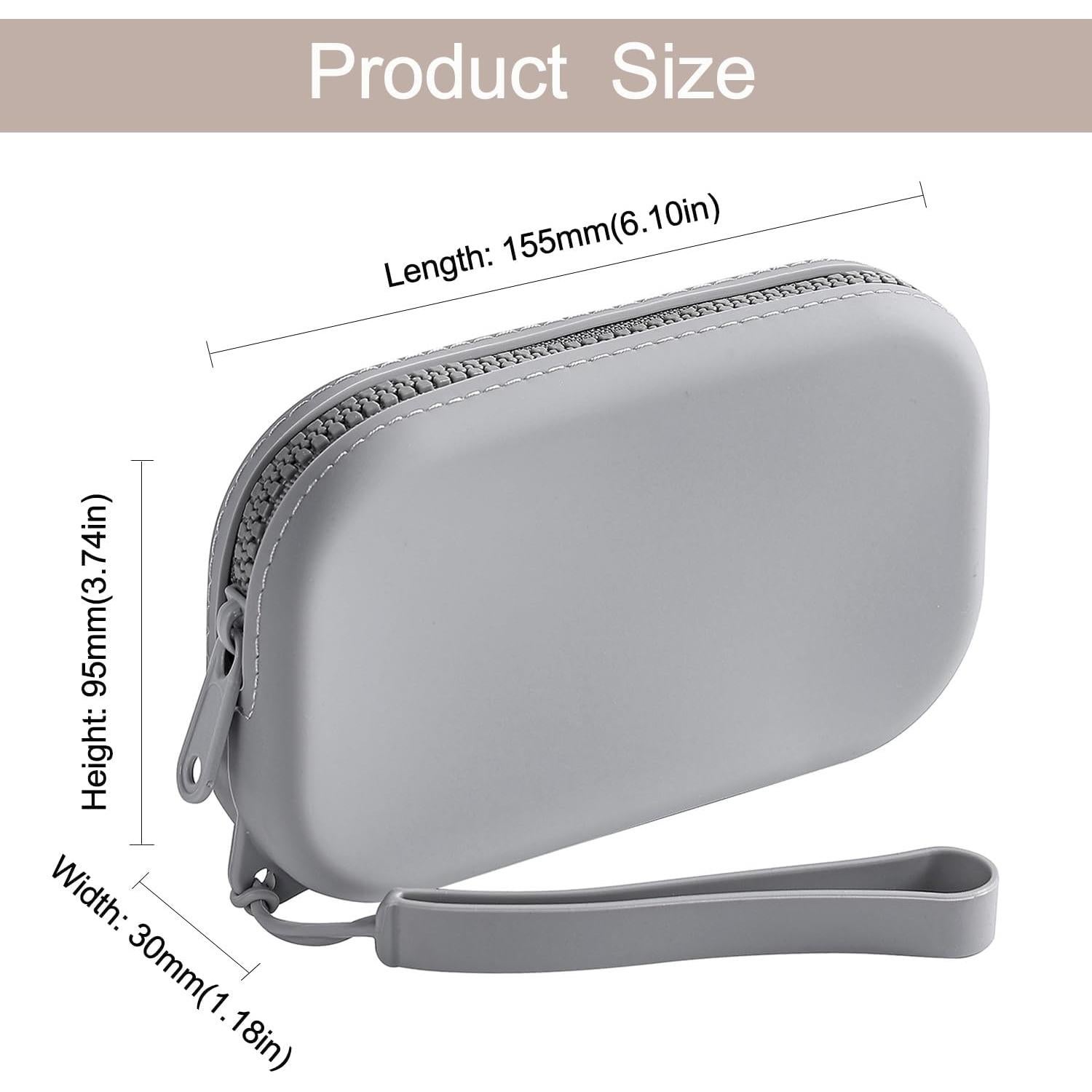 Bolso Multifuncional de Silicona WHHJM Gris Oscuro 155x95x30mm