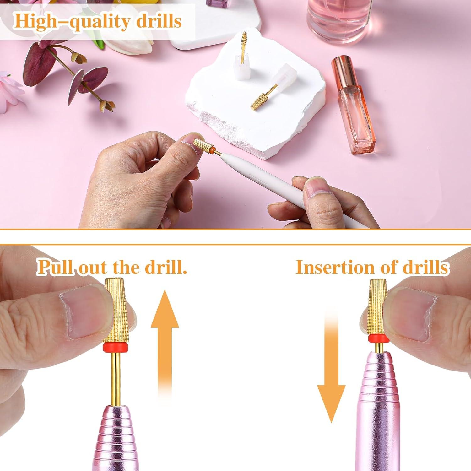 Juego de 3 Brocas de Carburo Hpmjz 5 en 1 para Uñas